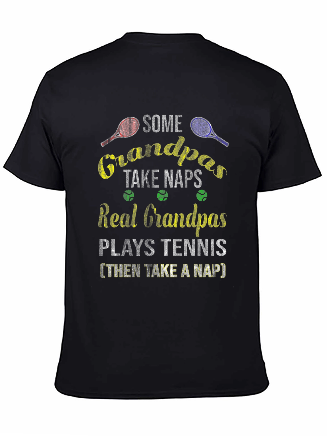 Funny Grandpas Tennis & Naps Graphic T-Shirt