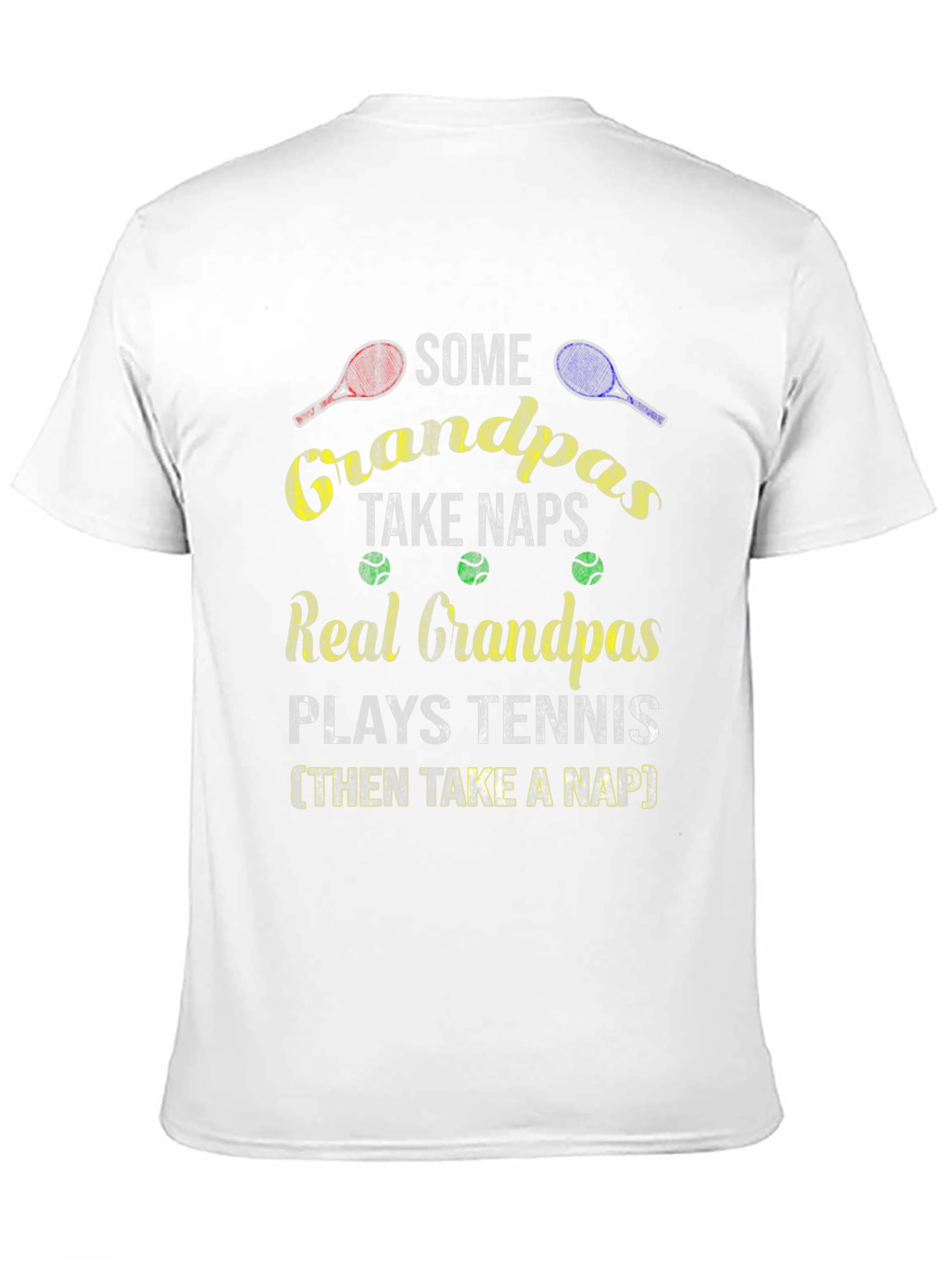 Funny Grandpas Tennis & Naps Graphic T-Shirt