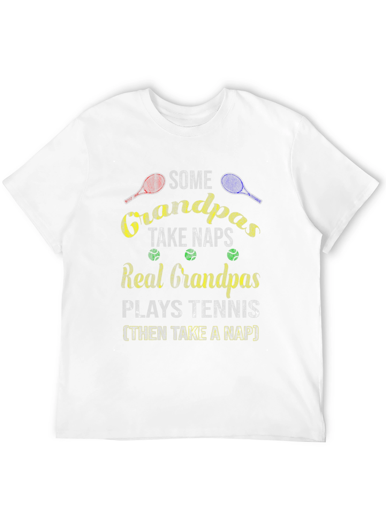 Funny Grandpas Tennis & Naps Graphic T-Shirt