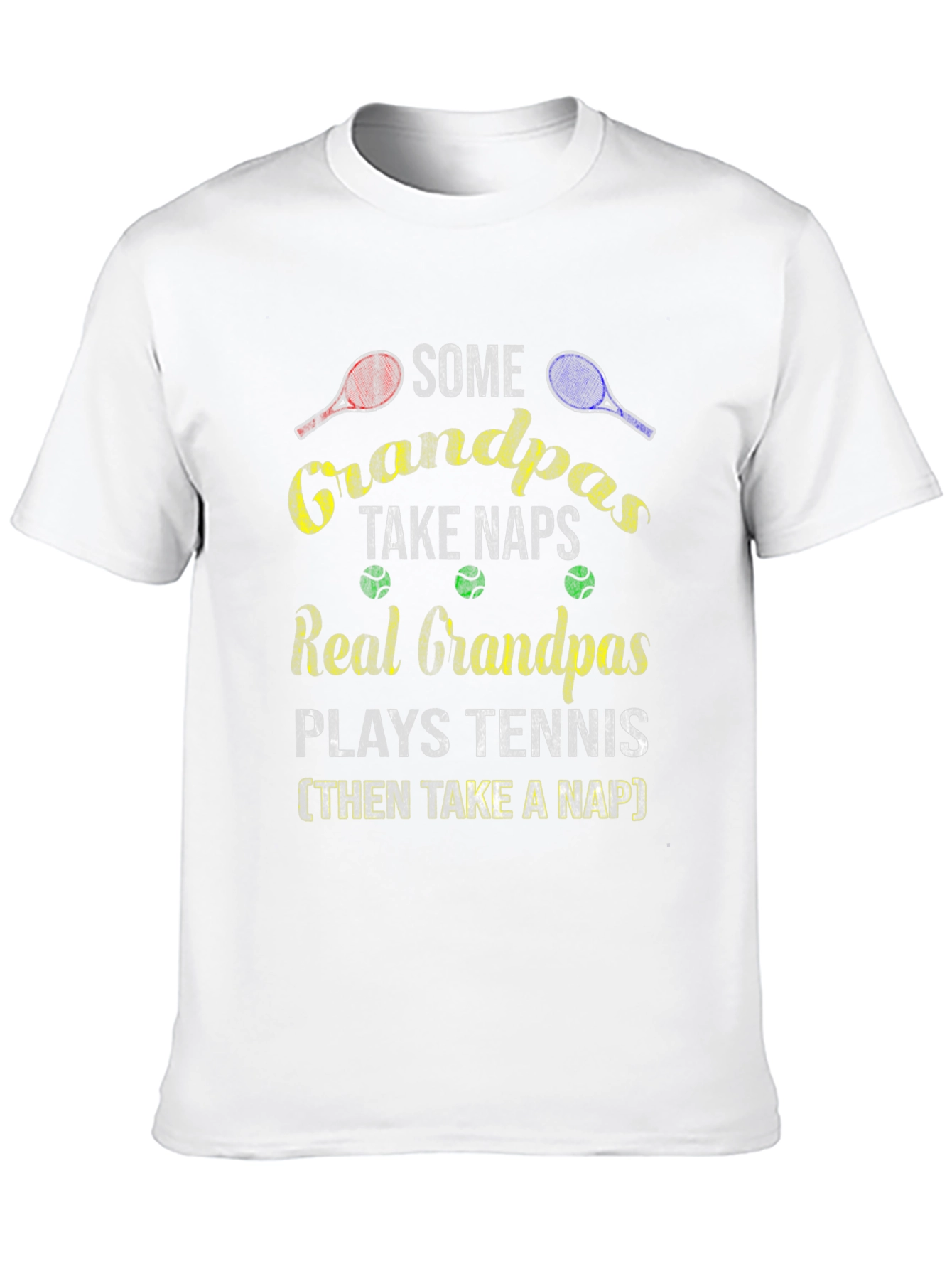 Funny Grandpas Tennis & Naps Graphic T-Shirt