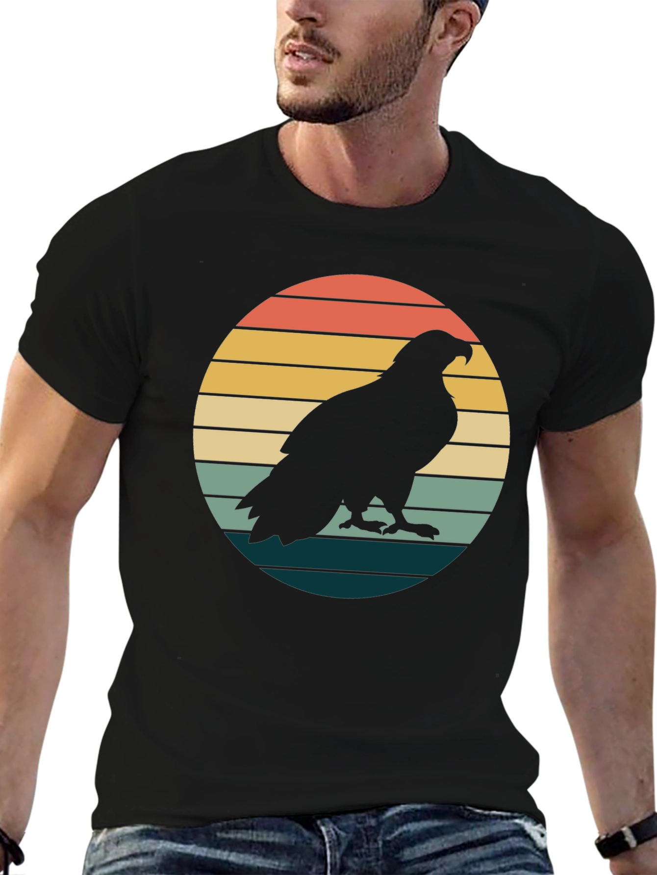 Retro Eagle Silhouette Graphic Tee