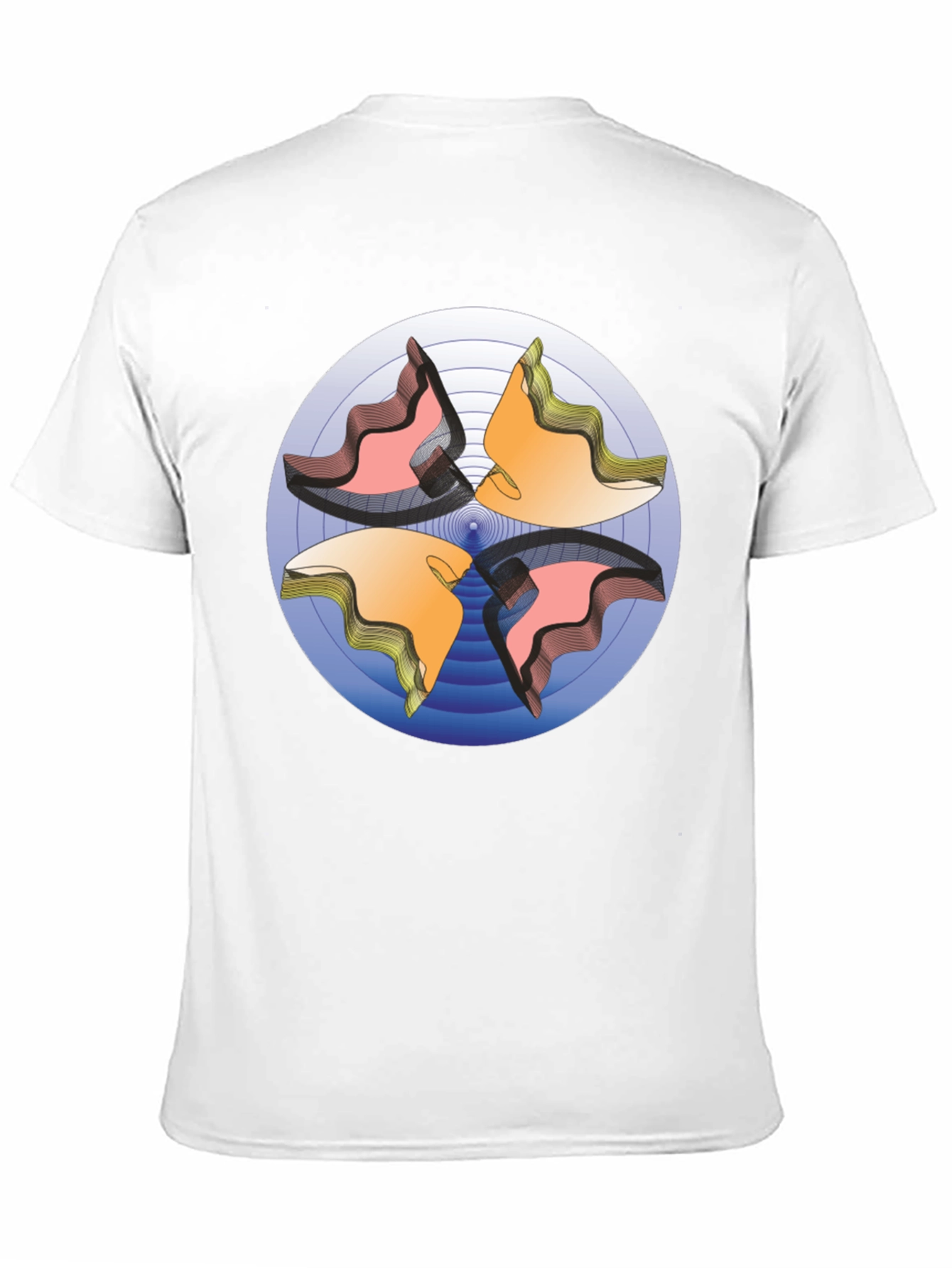 Abstract Circle Design Black T-Shirt