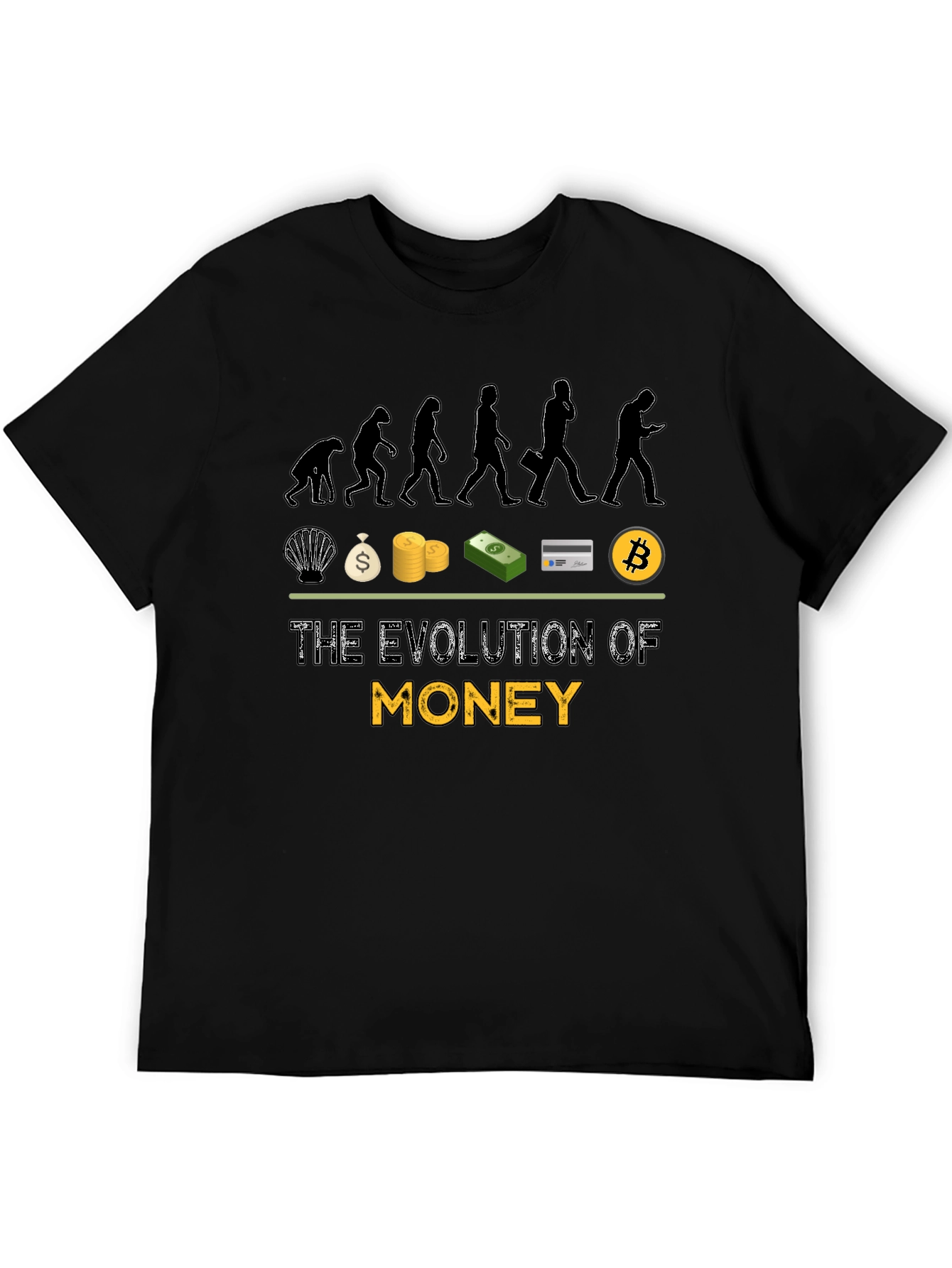 Evolution of Money Graphic Tee - Black Cotton T-Shirt