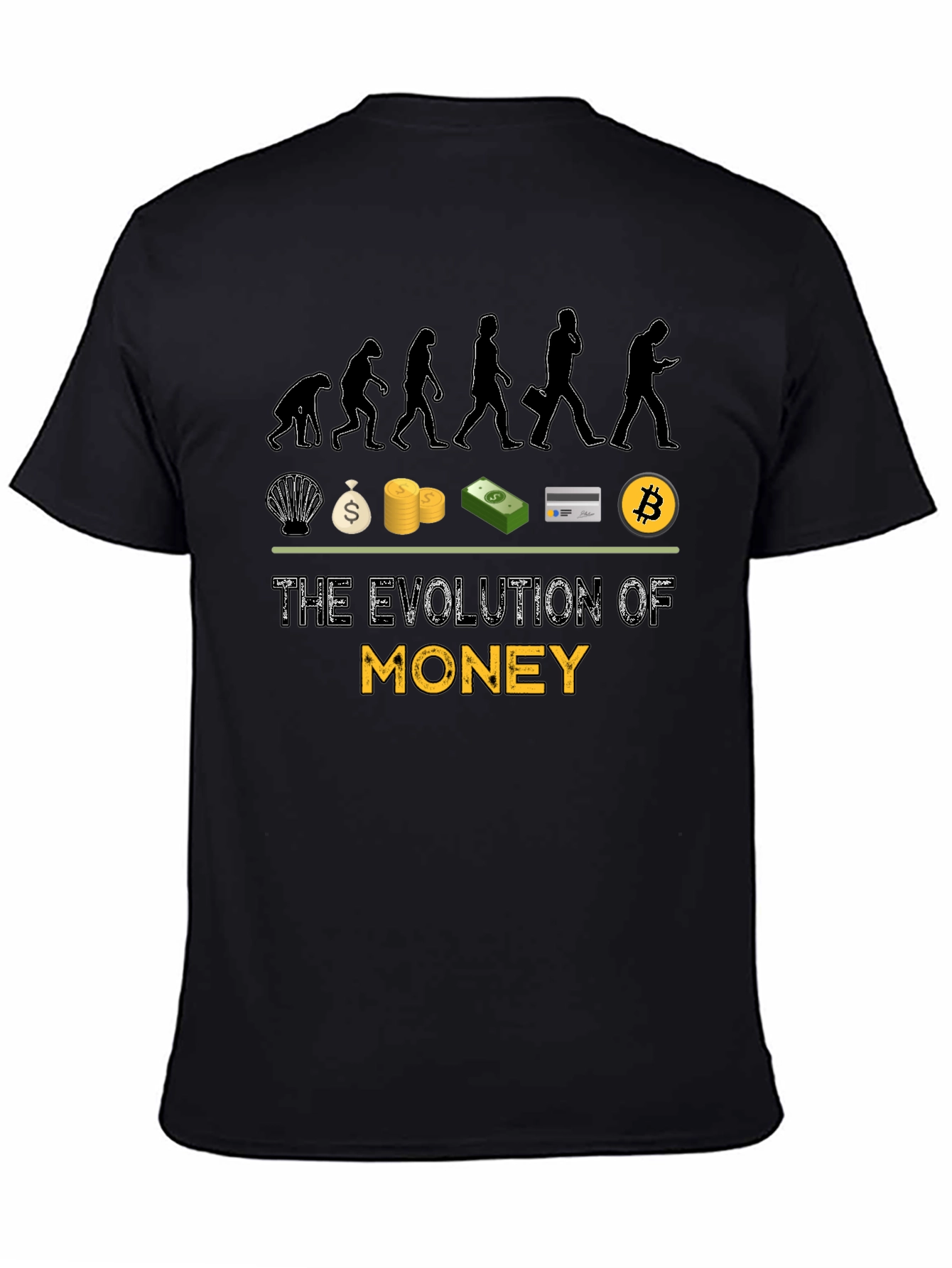 Evolution of Money Graphic Tee - Black Cotton T-Shirt