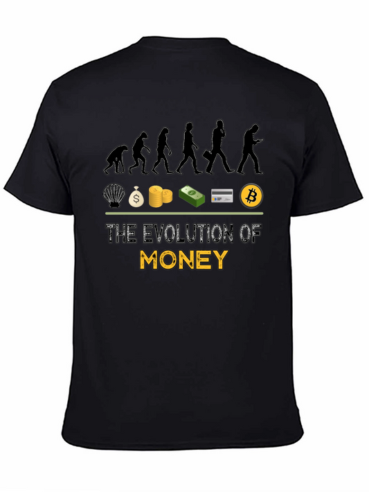 Evolution of Money Graphic Tee - Black Cotton T-Shirt