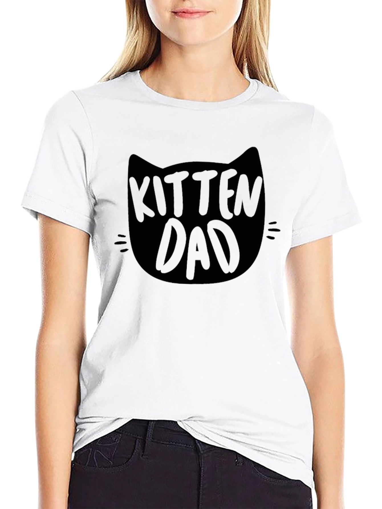 Kitten Dad Graphic Tee - Black