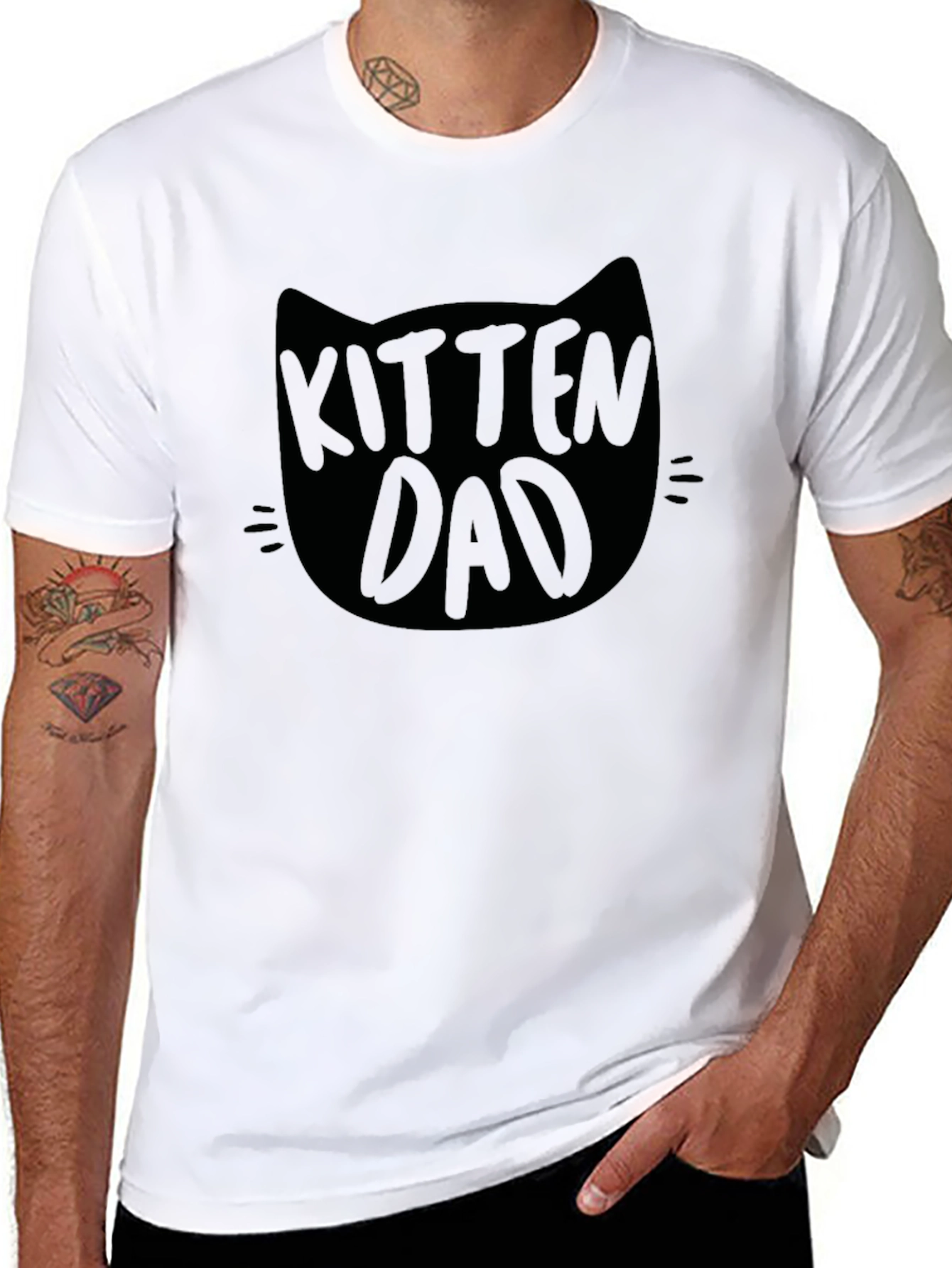 Kitten Dad Graphic Tee - Black