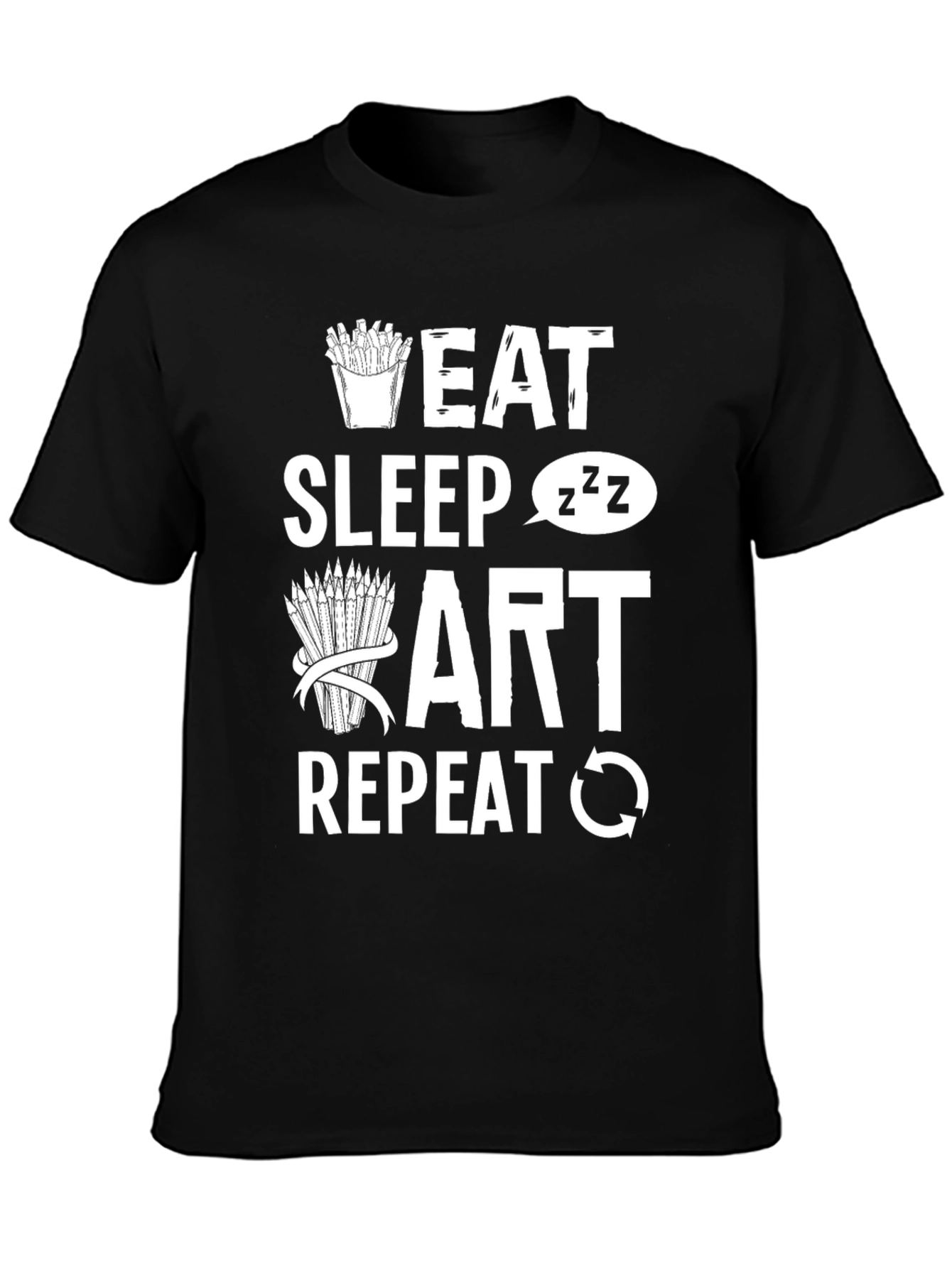 Eat Sleep Art Repeat Graphic Tee - Artist T-Shirt