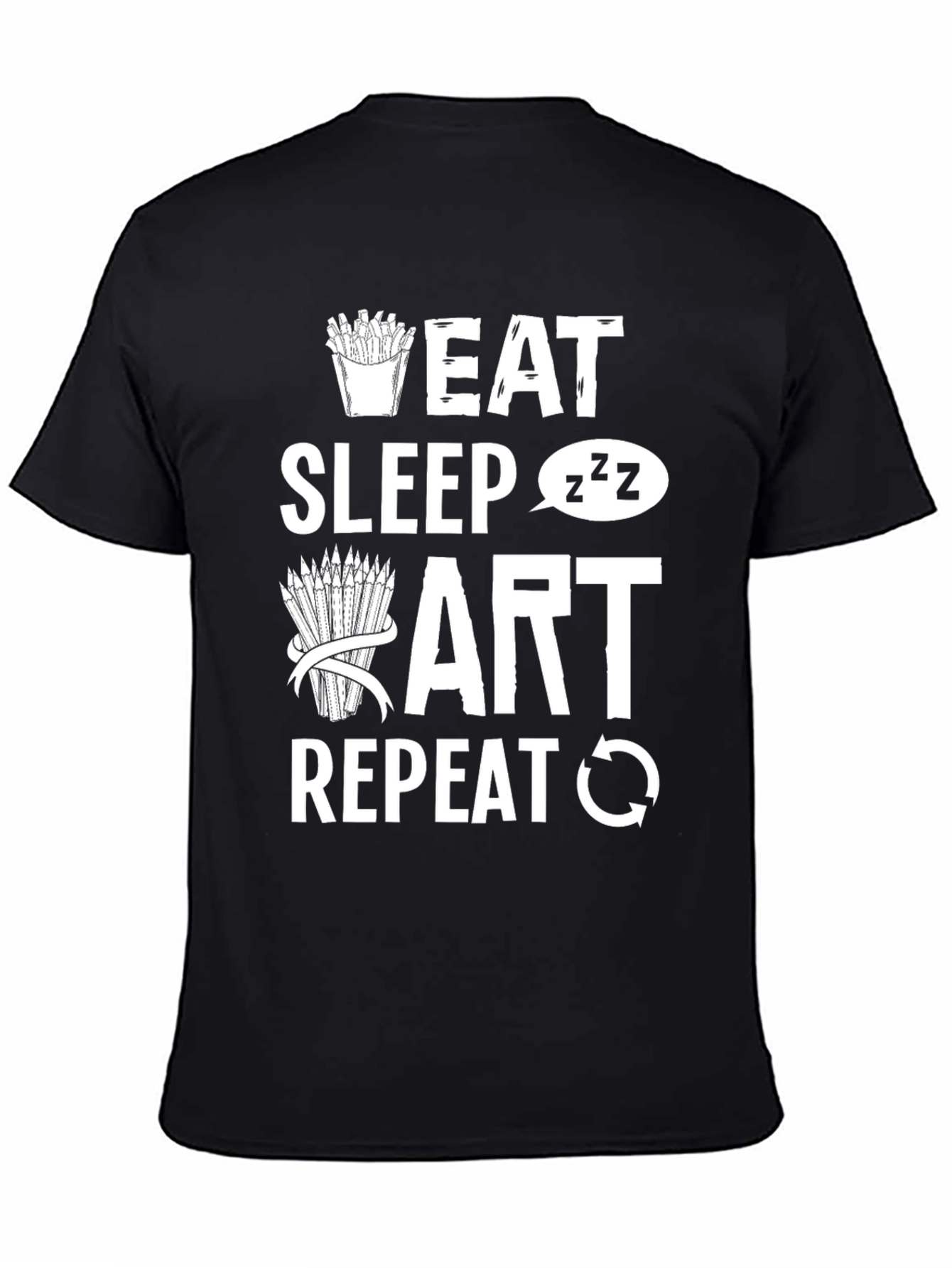 Eat Sleep Art Repeat Graphic Tee - Artist T-Shirt