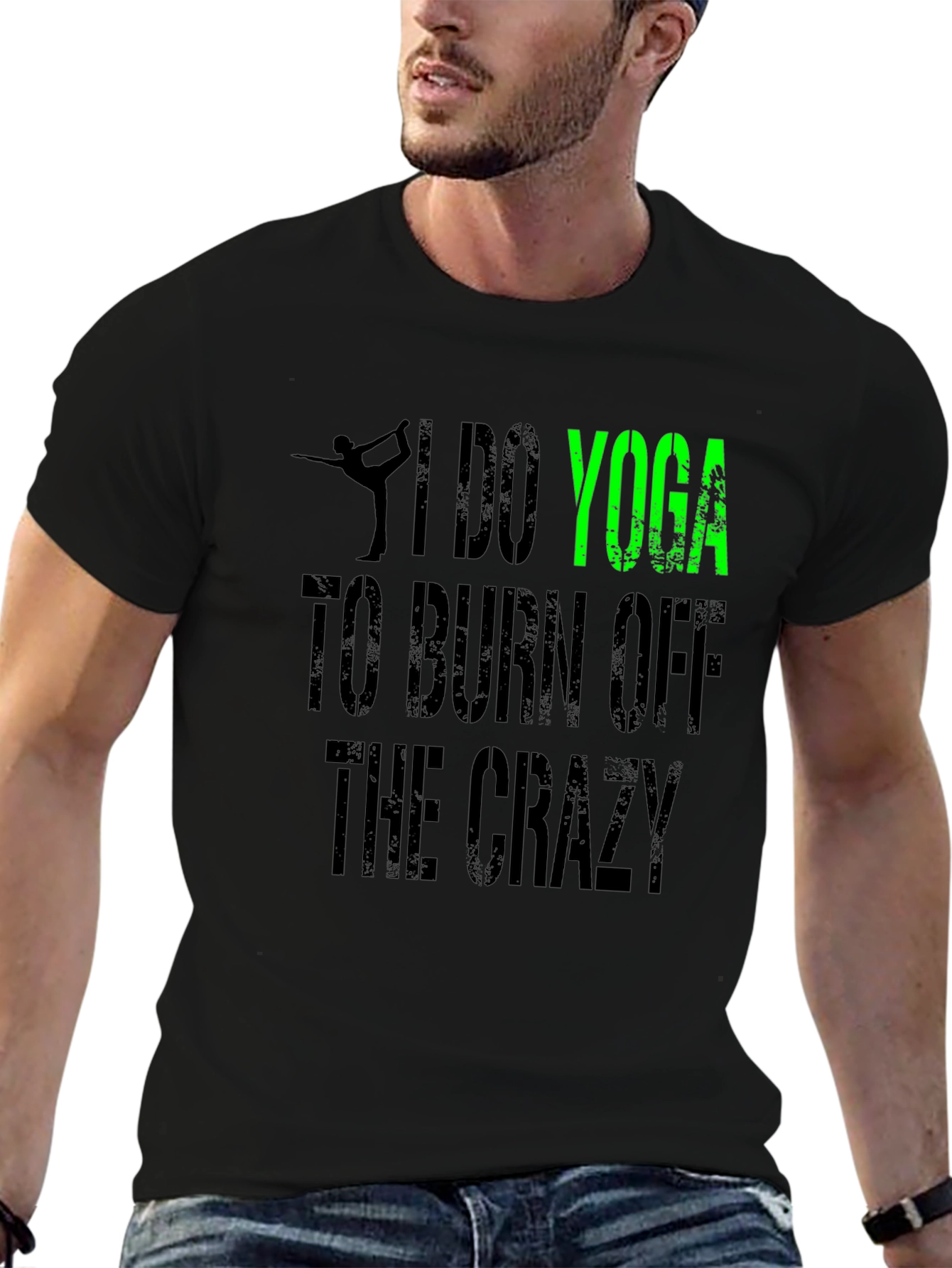 Yoga Crazy Burnout T-Shirt - Soft Cotton Gym Tee