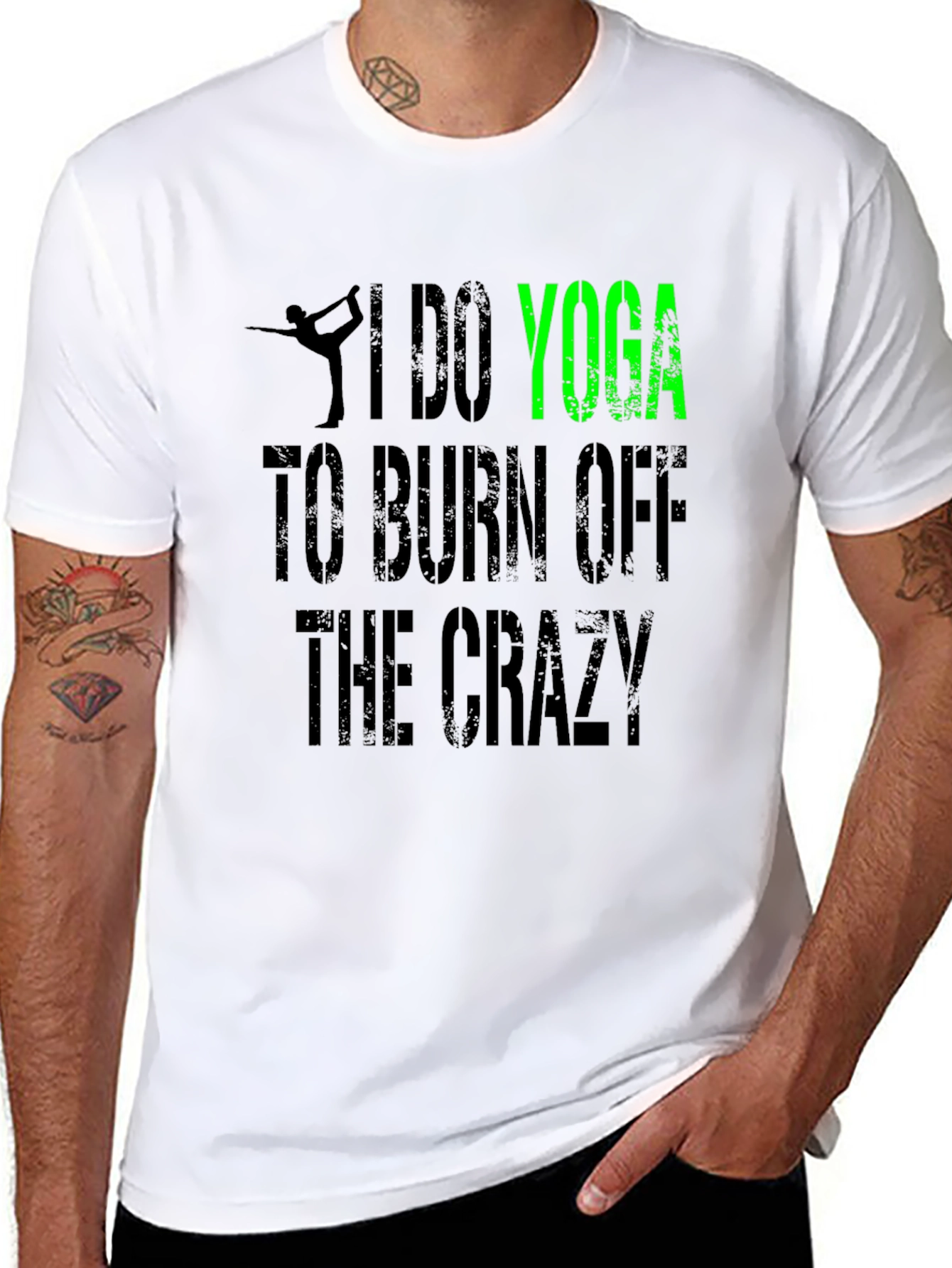 Yoga Crazy Burnout T-Shirt - Soft Cotton Gym Tee