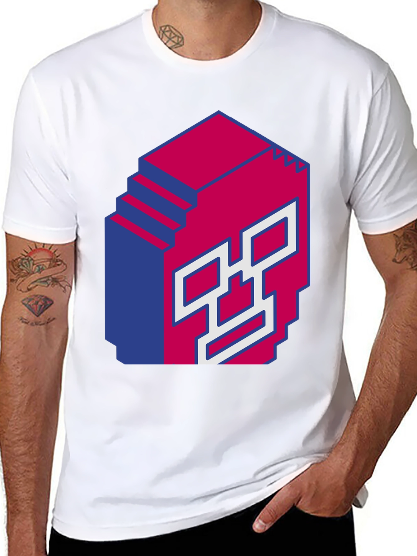 Pixel Art Skull Graphic T-Shirt