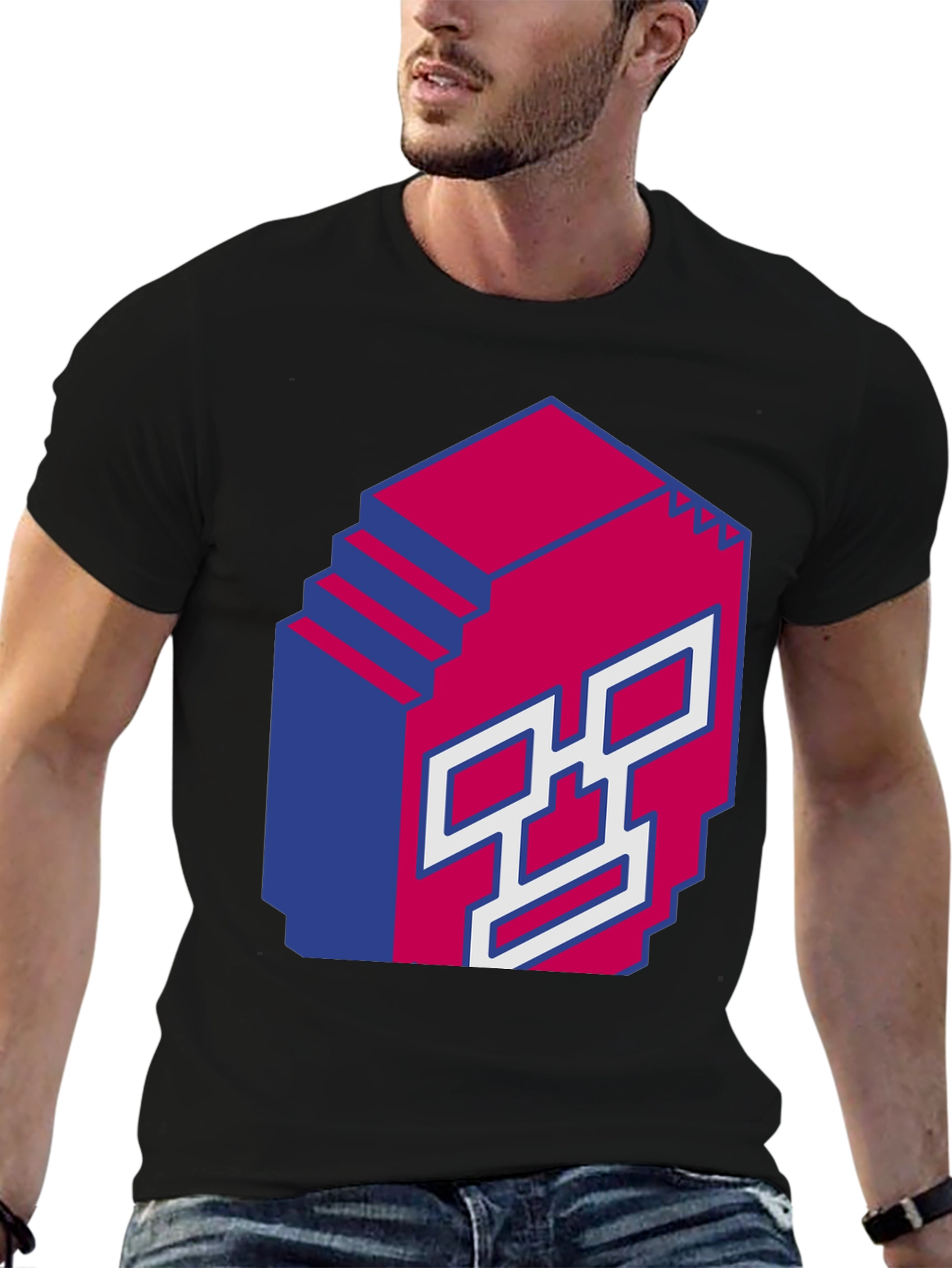Pixel Art Skull Graphic T-Shirt
