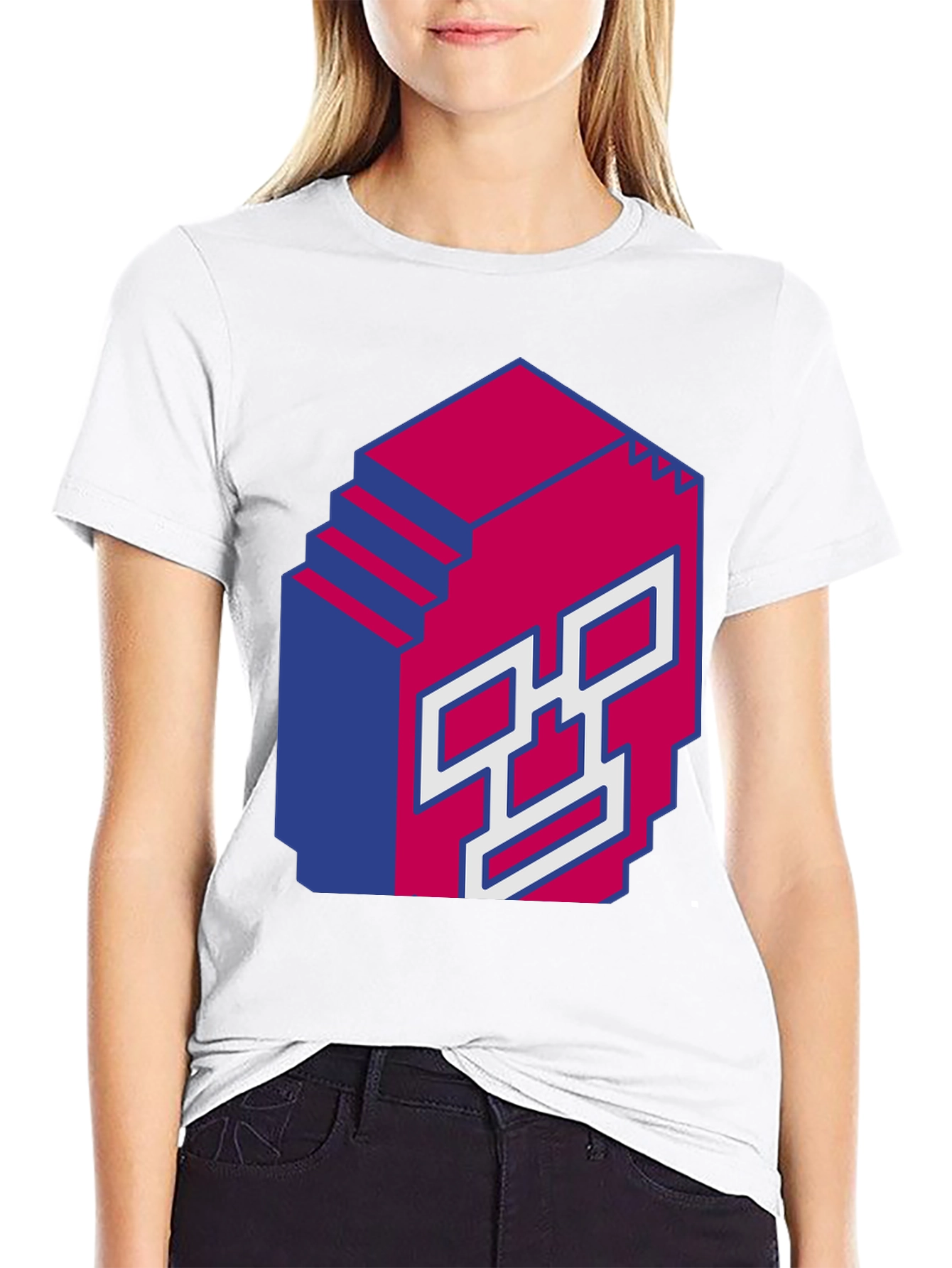 Pixel Art Skull Graphic T-Shirt