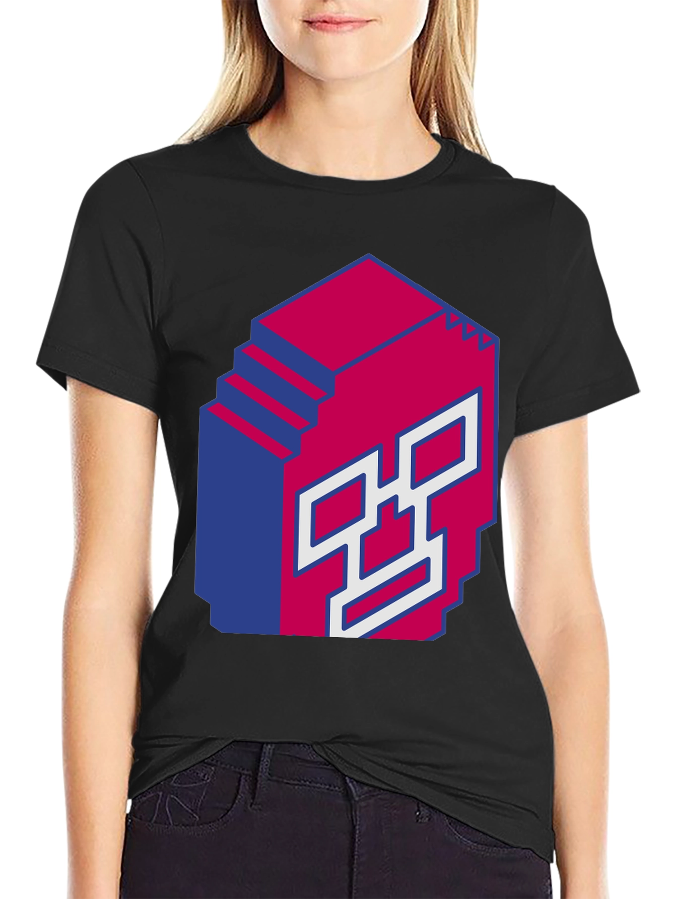 Pixel Art Skull Graphic T-Shirt