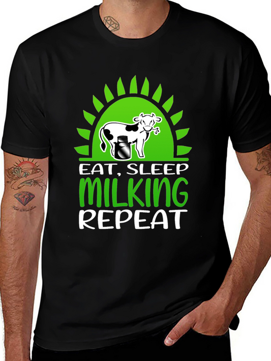 Eat Sleep Milking Repeat T-Shirt
