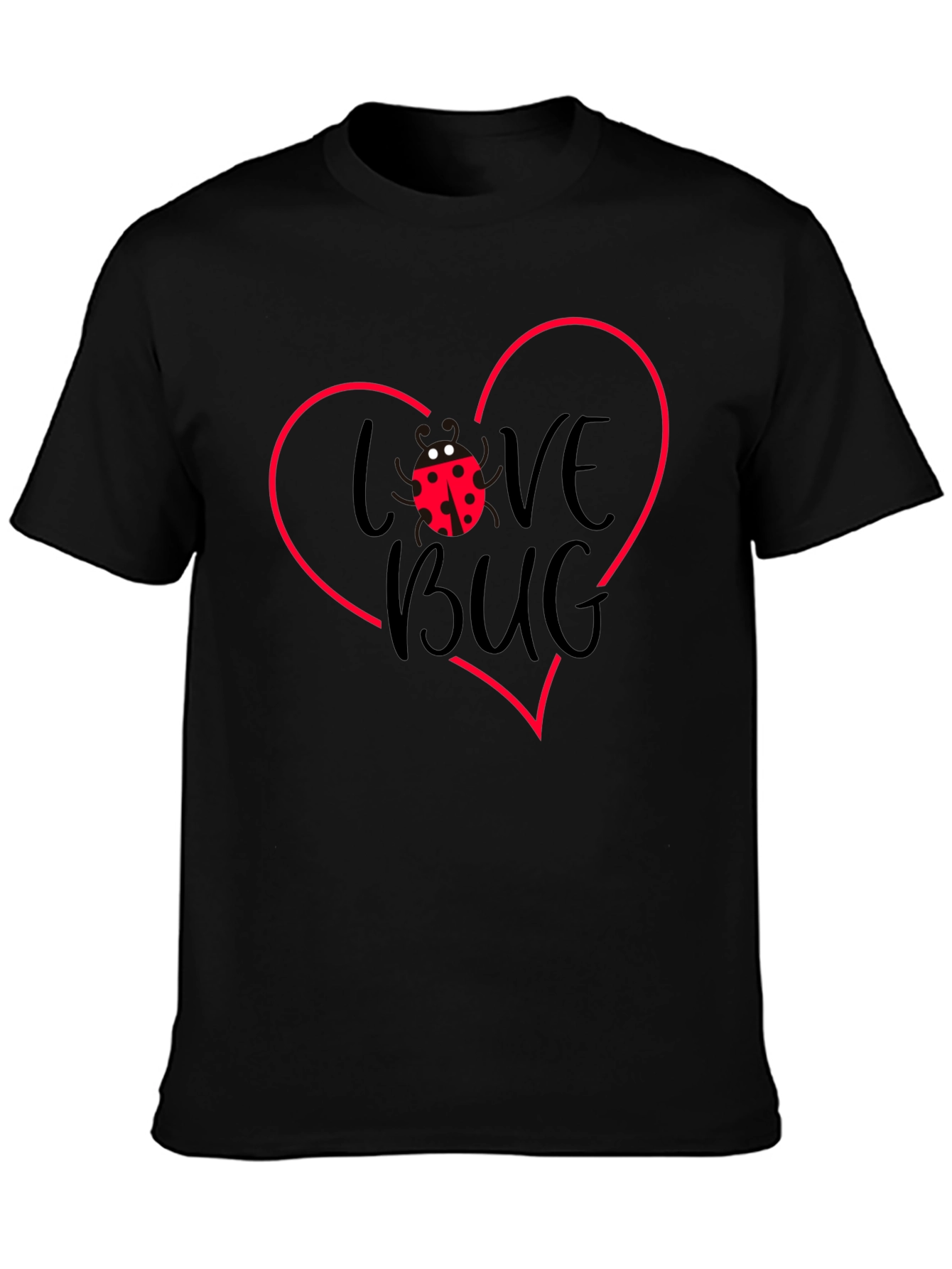 Love Bug Graphic Tee - Black Cotton Shirt
