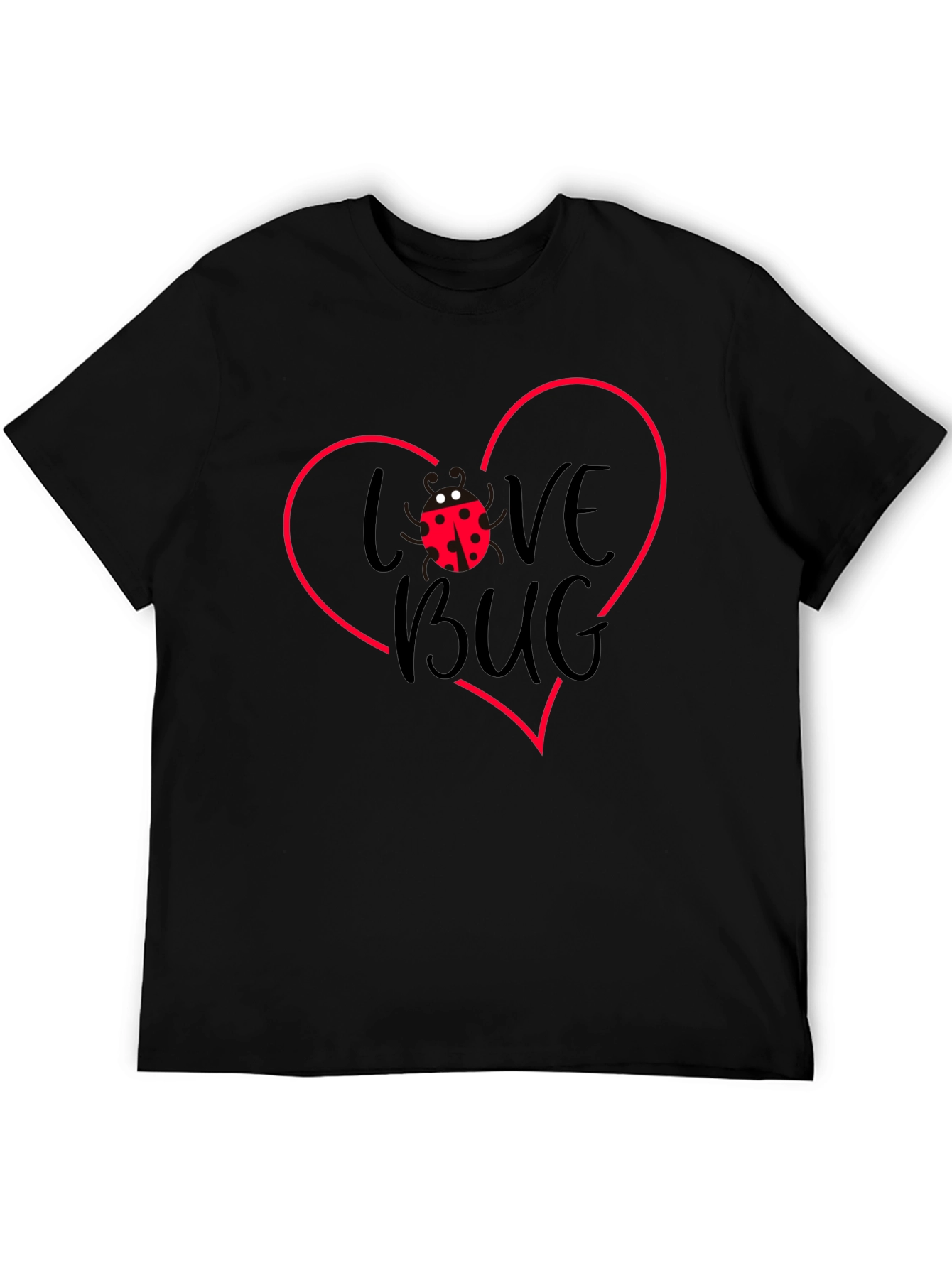 Love Bug Graphic Tee - Black Cotton Shirt