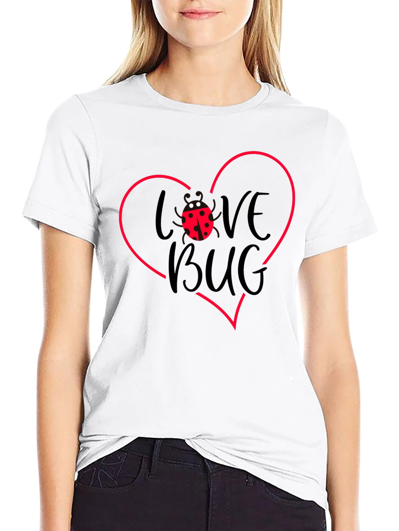 Love Bug Graphic Tee - Black Cotton Shirt