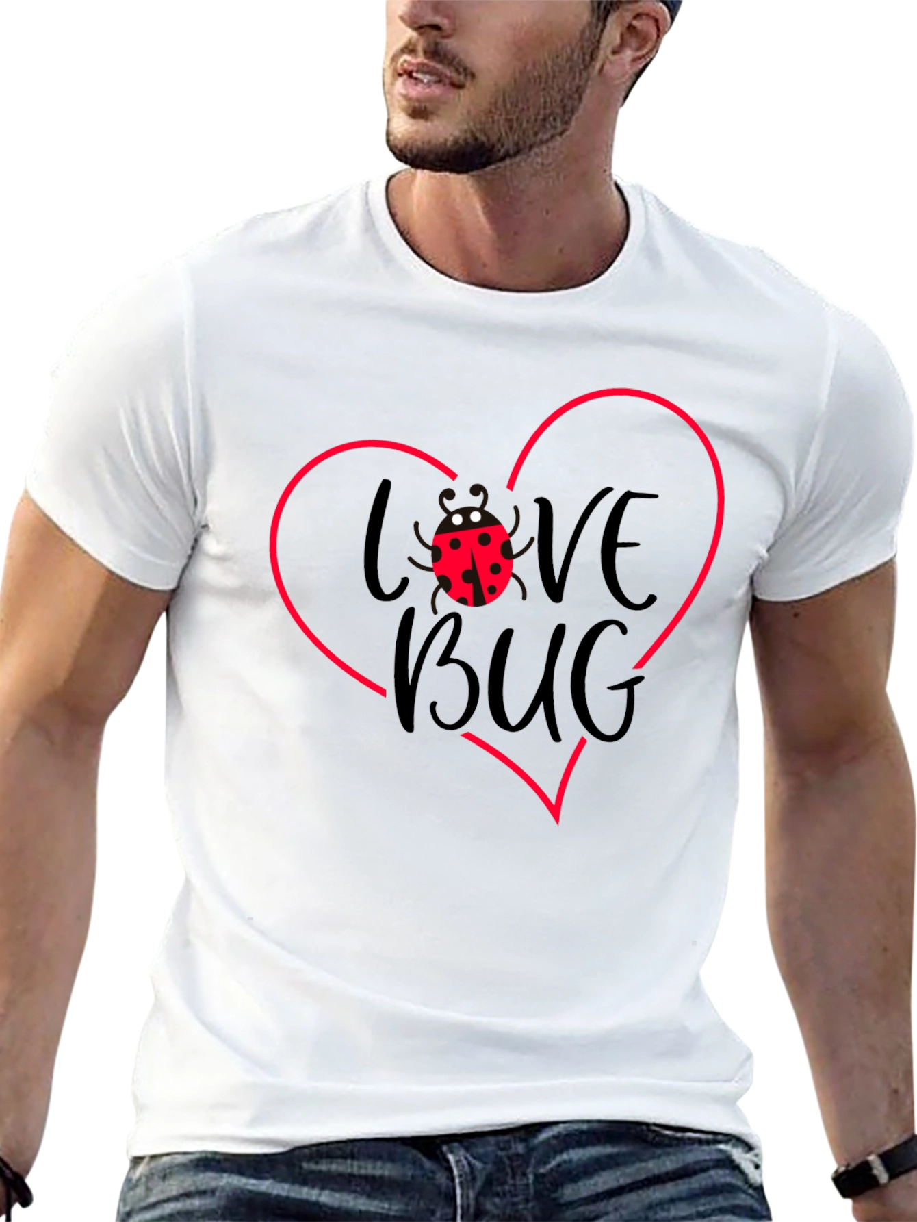 Love Bug Graphic Tee - Black Cotton Shirt