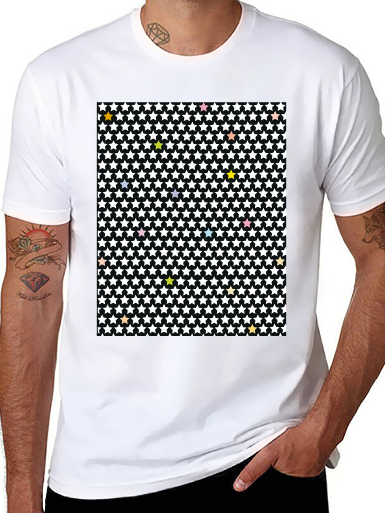 Starry Night T-Shirt - Patterned Cotton Tee