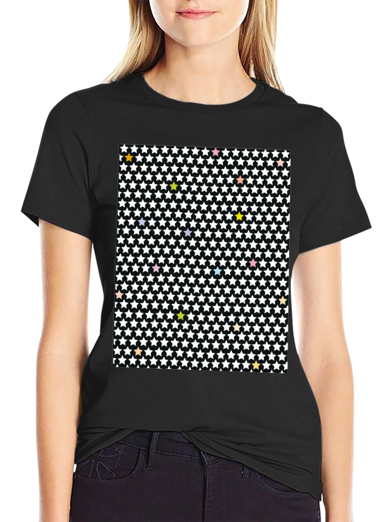 Starry Night T-Shirt - Patterned Cotton Tee
