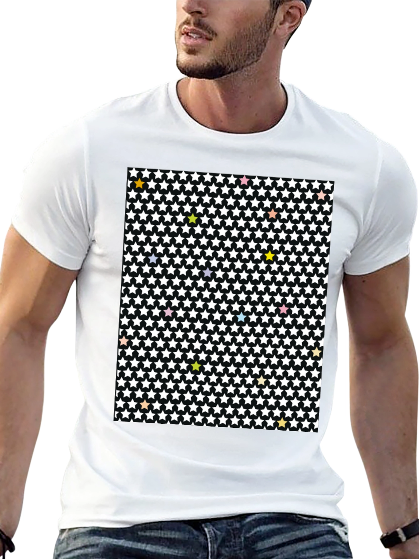 Starry Night T-Shirt - Patterned Cotton Tee