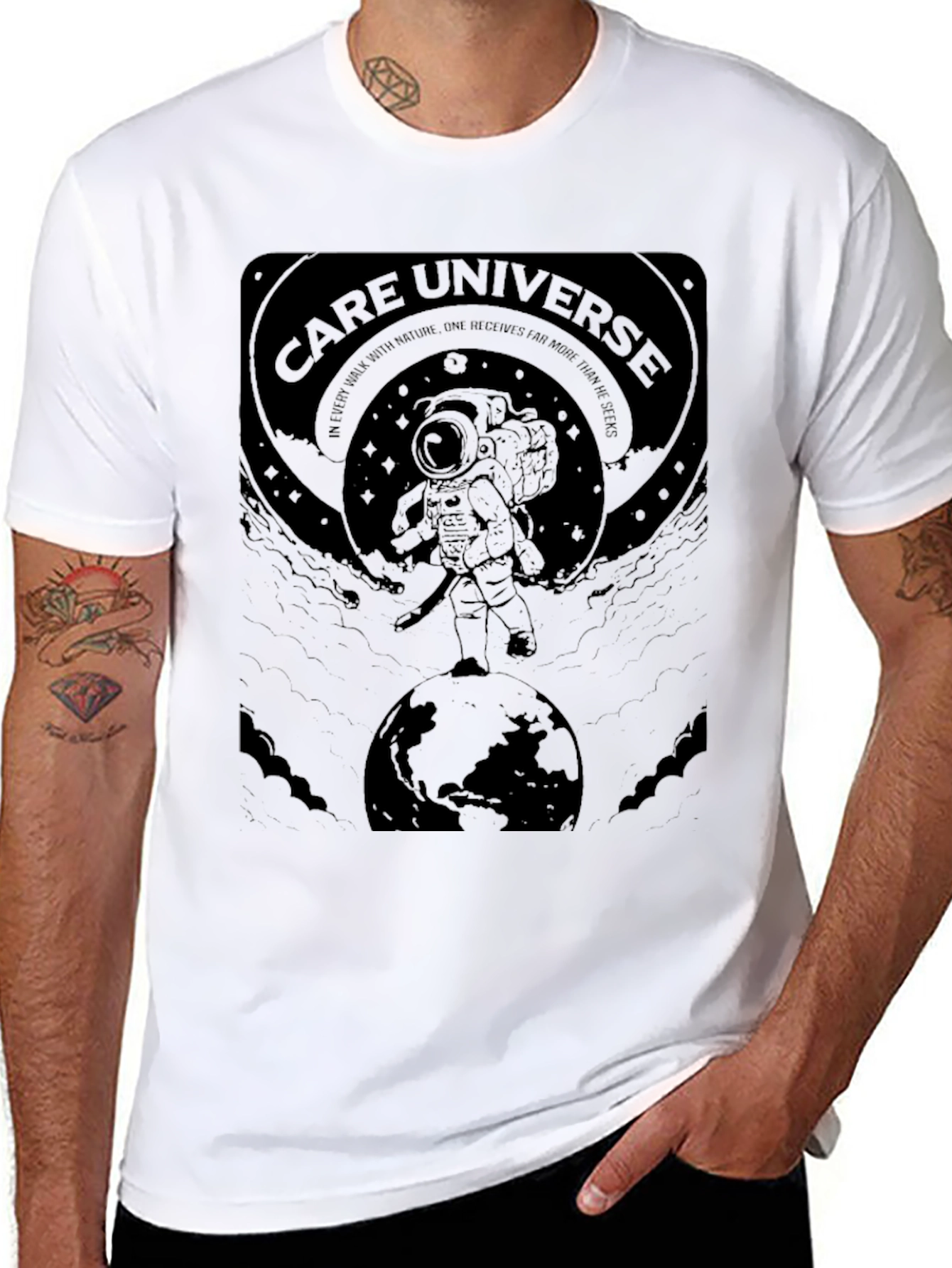 Care Universe Astronaut Graphic Black T-Shirt