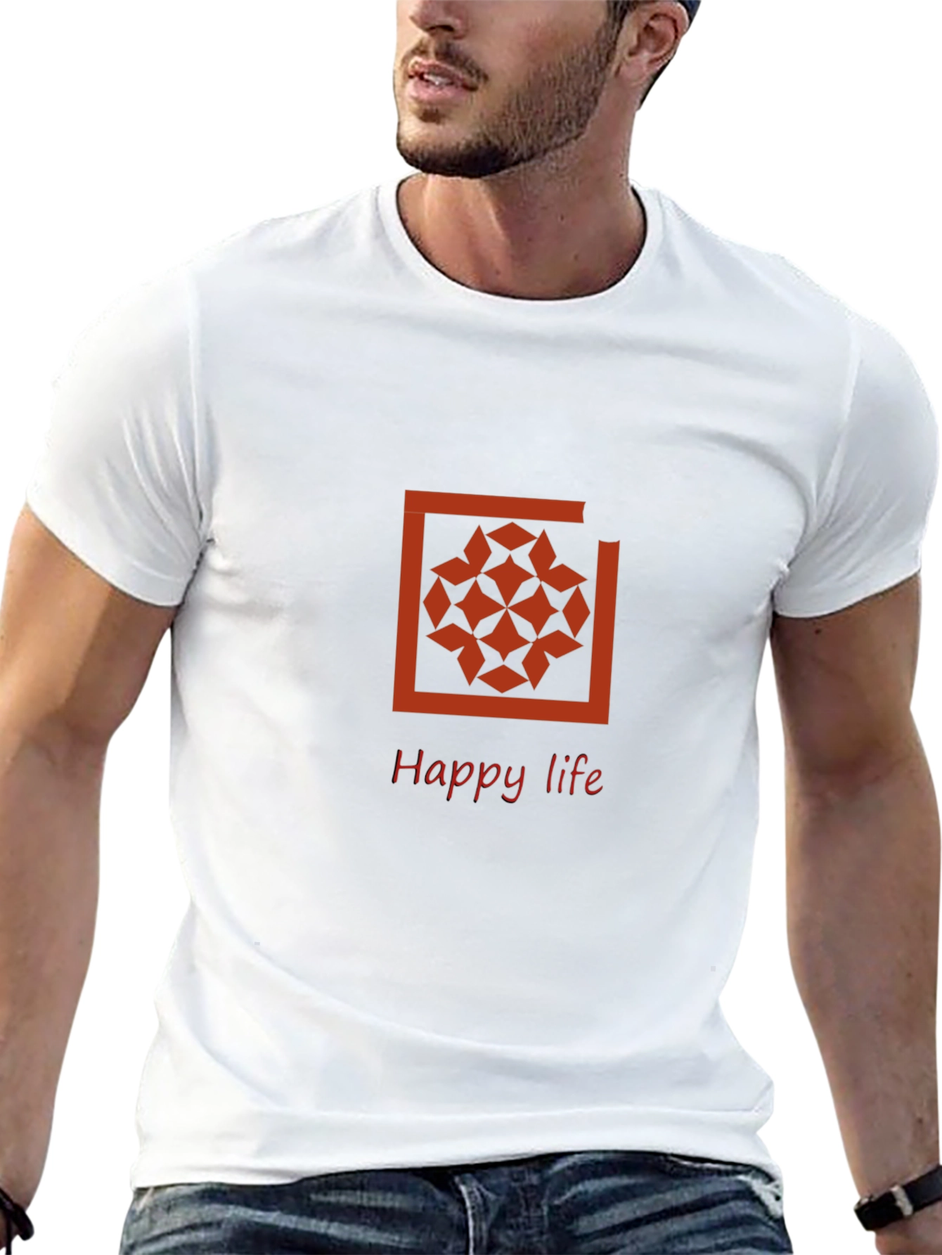 Trendy Black Graphic Tee - Happy Life Design