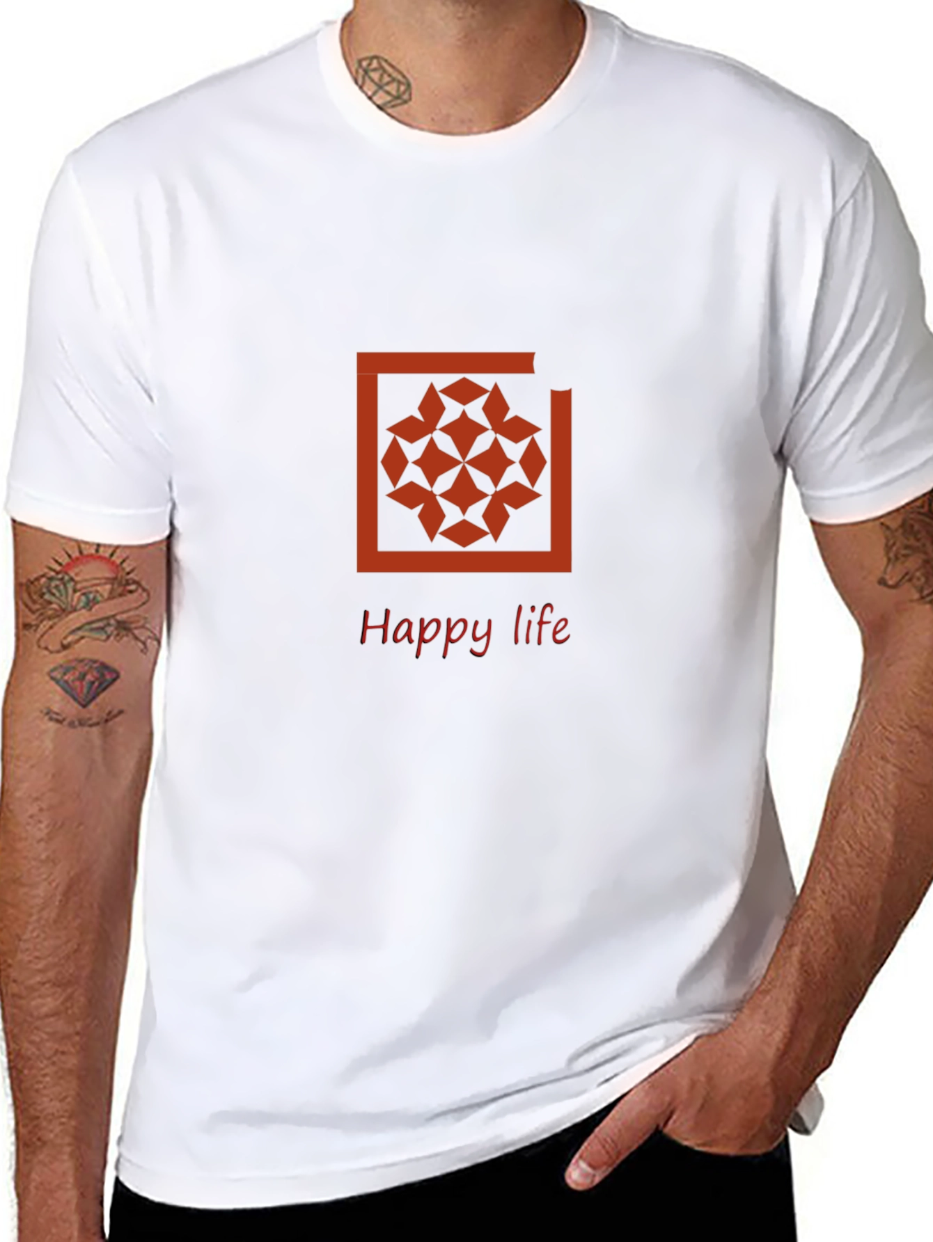 Trendy Black Graphic Tee - Happy Life Design