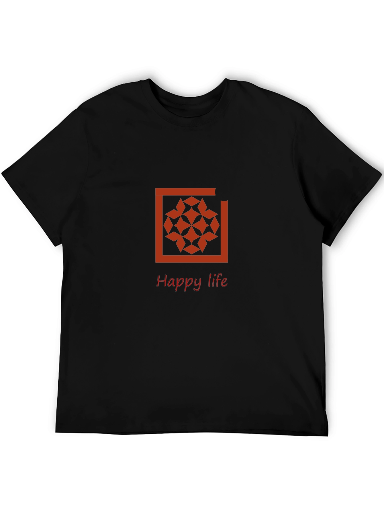 Trendy Black Graphic Tee - Happy Life Design