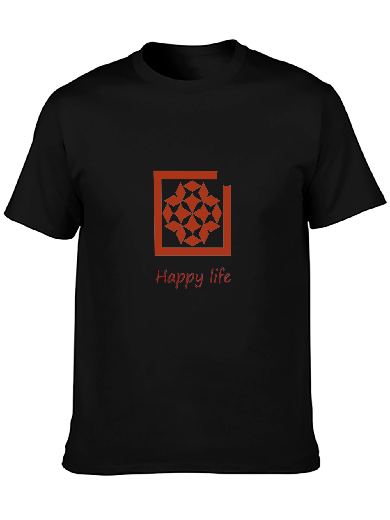 Trendy Black Graphic Tee - Happy Life Design
