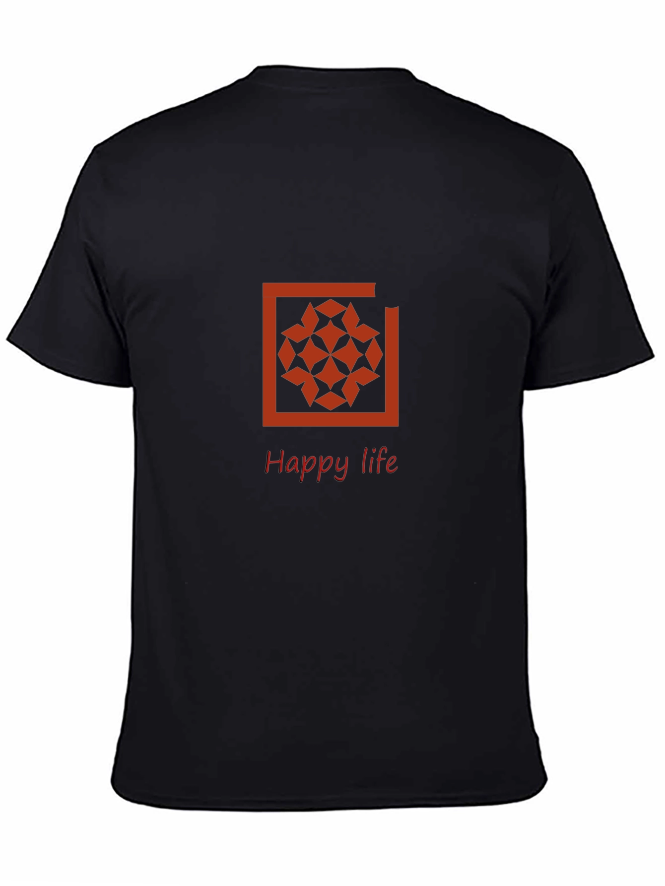 Trendy Black Graphic Tee - Happy Life Design