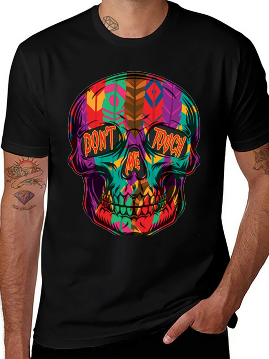 Vibrant Skull Graphic T-Shirt - Dont Touch Me