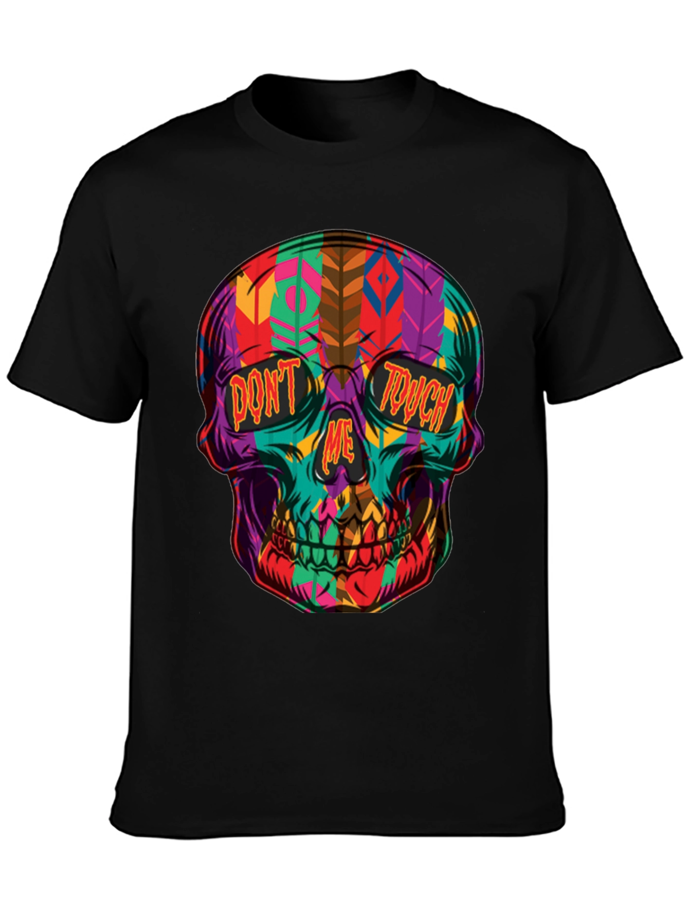 Vibrant Skull Graphic T-Shirt - Dont Touch Me