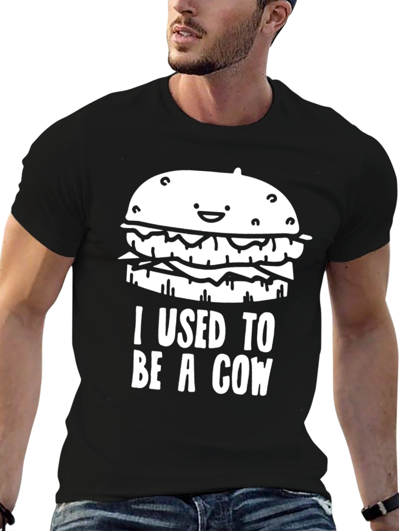 Funny Hamburger T-Shirt: I Used to Be a Cow