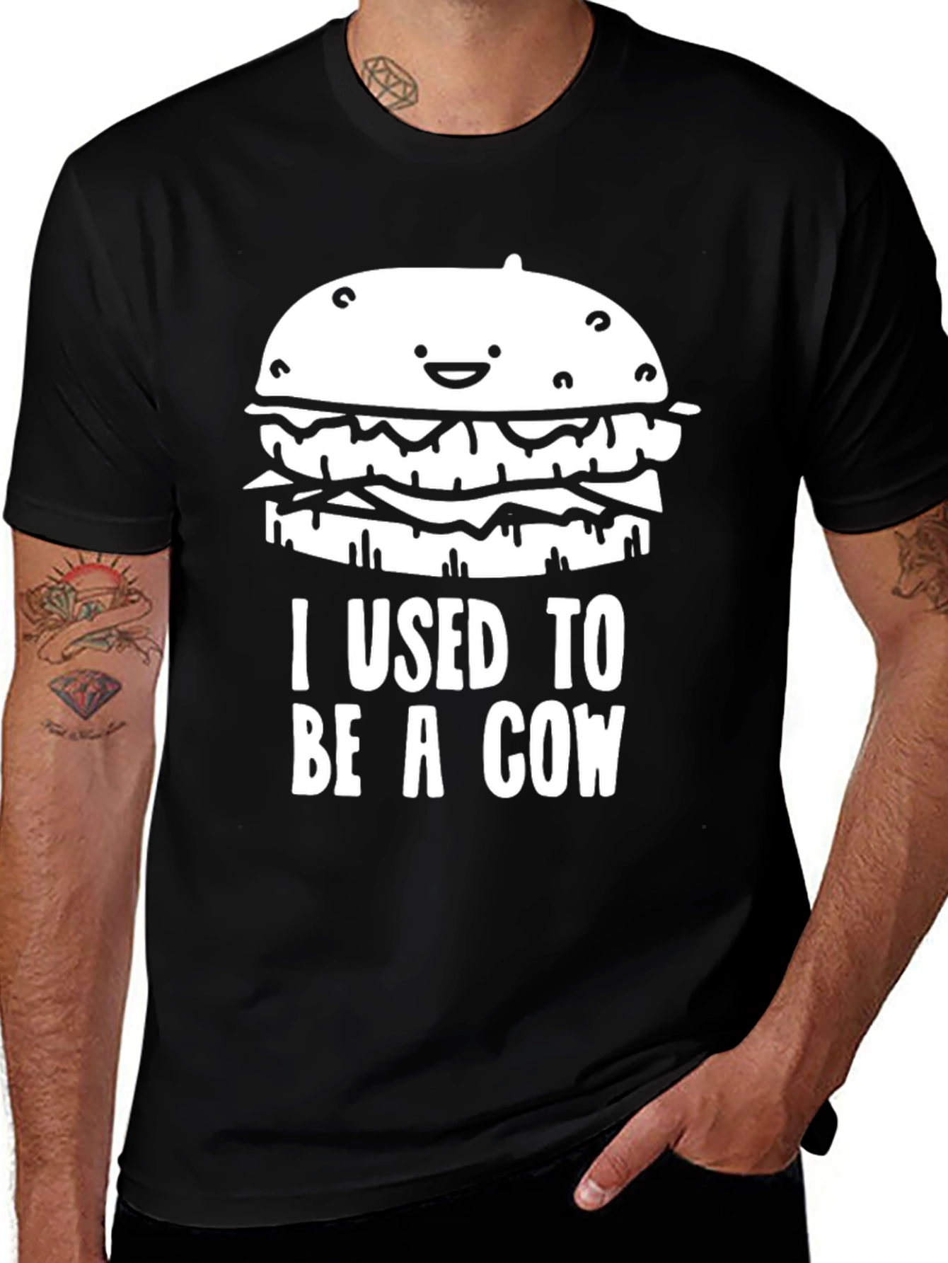Funny Hamburger T-Shirt: I Used to Be a Cow