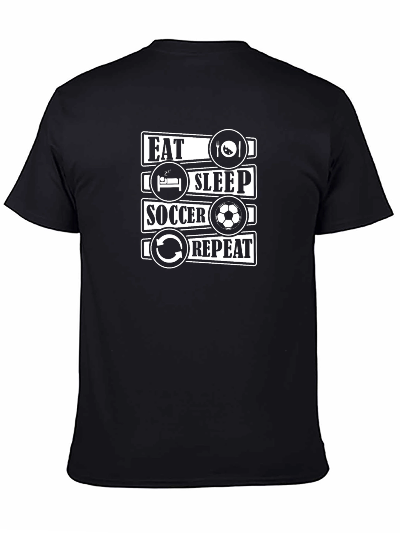 Eat Sleep Soccer Repeat Black T-Shirt