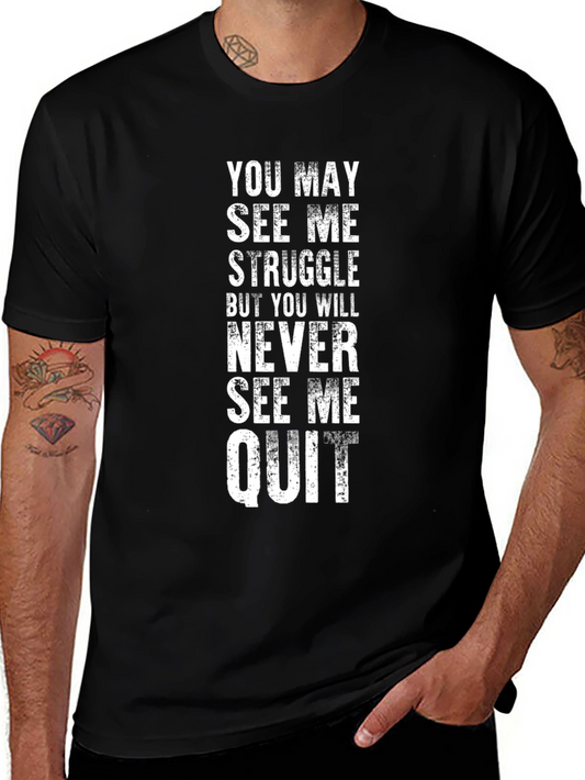Motivational Graphic T-Shirt - Never Quit