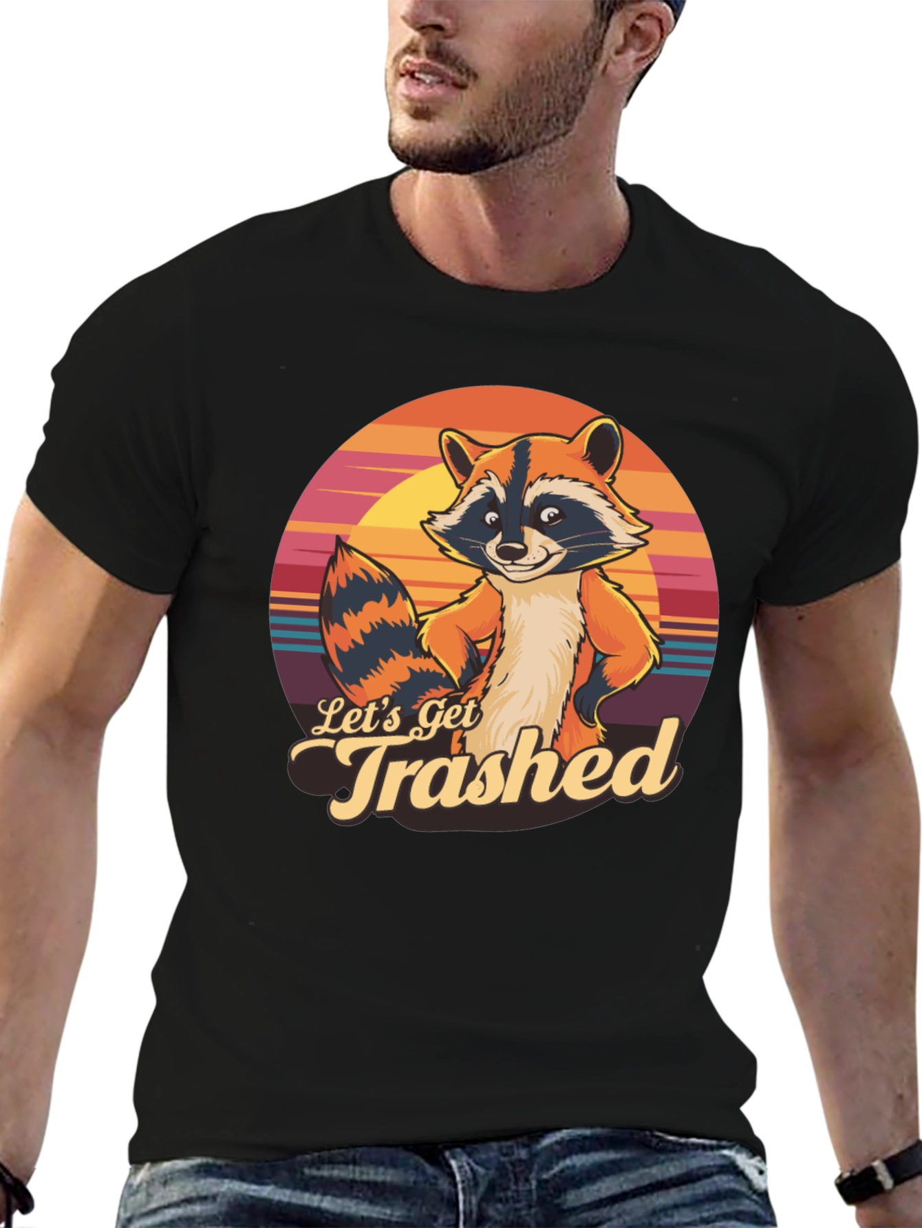 Lets Get Trashed Raccoon Graphic T-Shirt