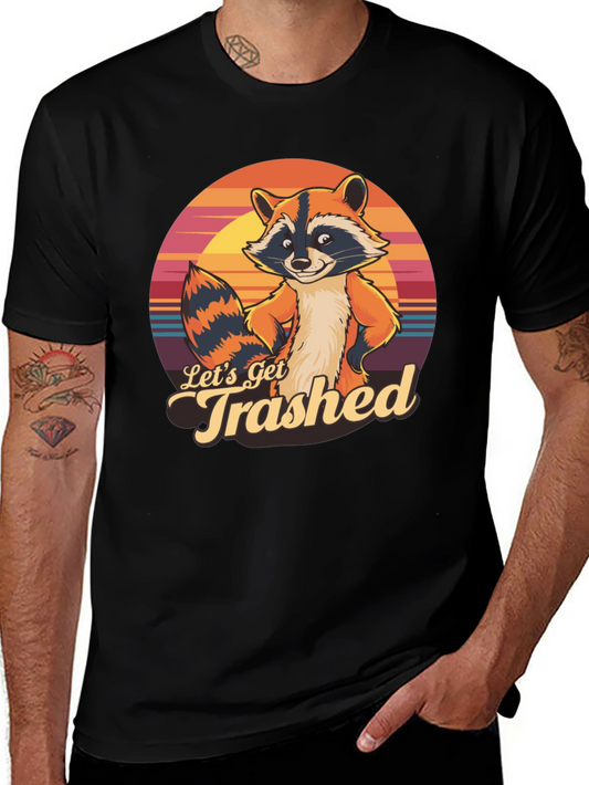 Lets Get Trashed Raccoon Graphic T-Shirt