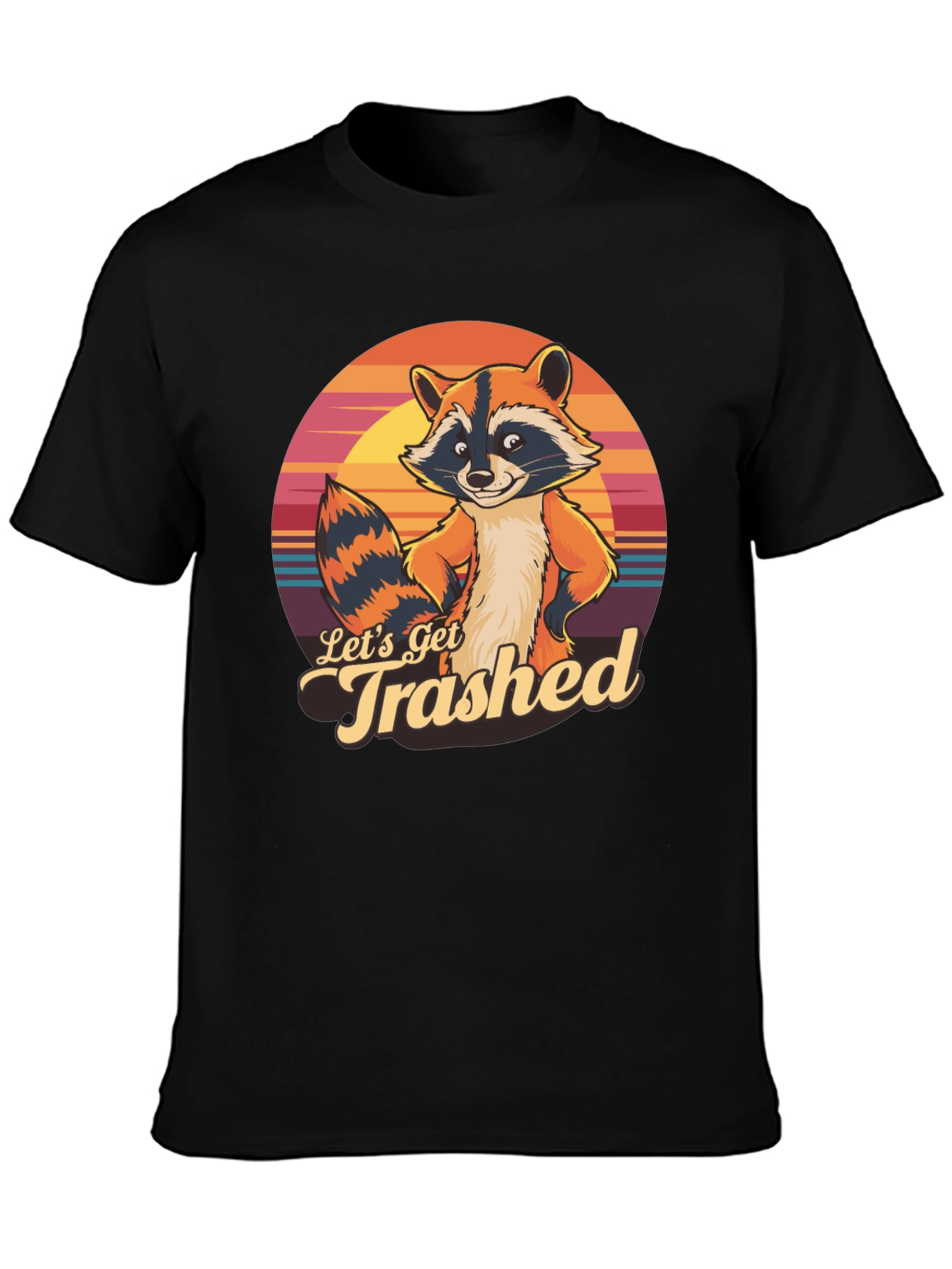 Lets Get Trashed Raccoon Graphic T-Shirt