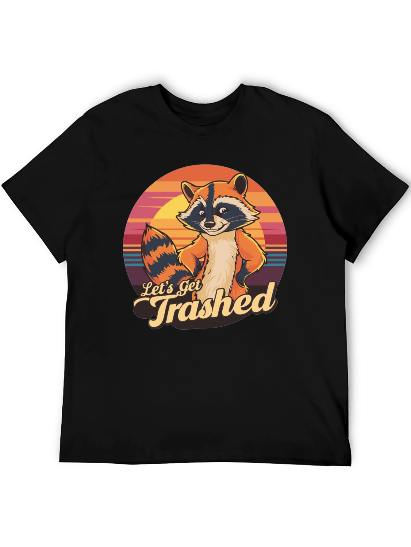Lets Get Trashed Raccoon Graphic T-Shirt