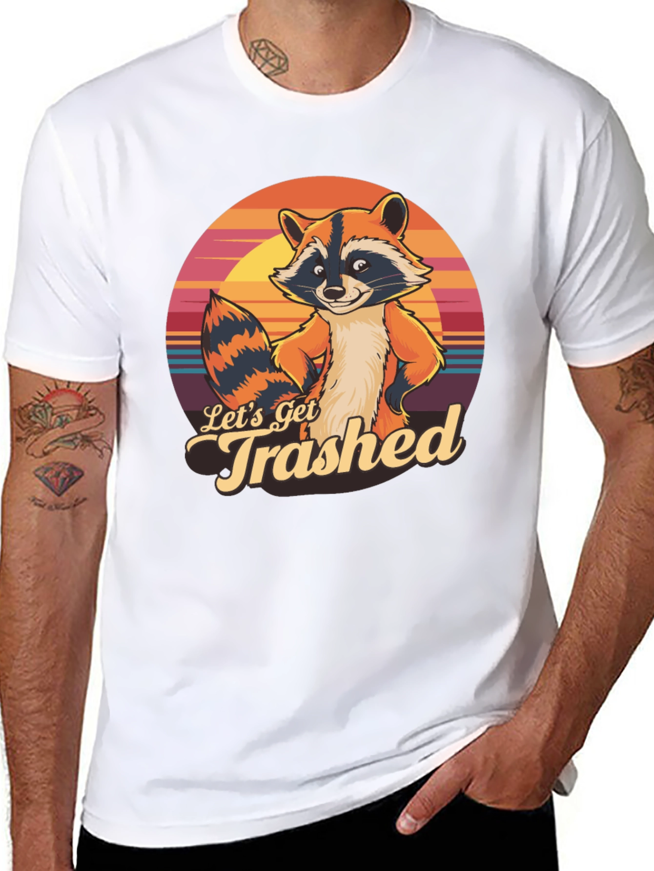 Lets Get Trashed Raccoon Graphic T-Shirt