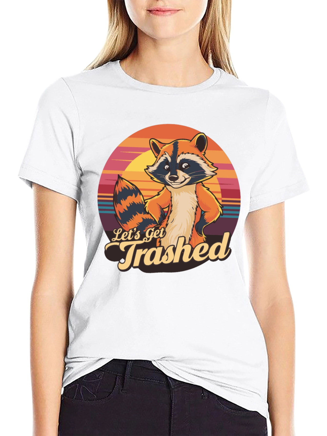 Lets Get Trashed Raccoon Graphic T-Shirt