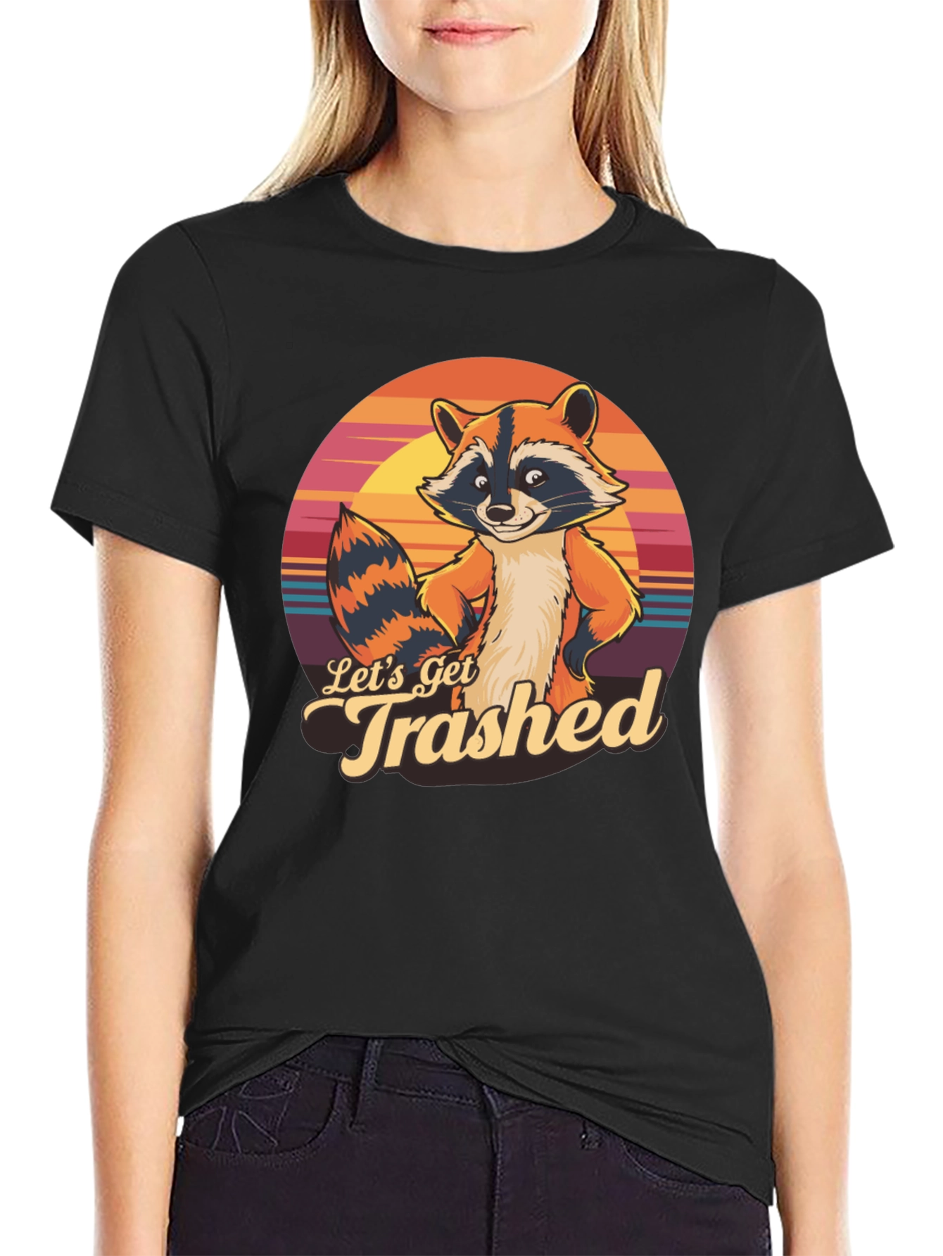 Lets Get Trashed Raccoon Graphic T-Shirt