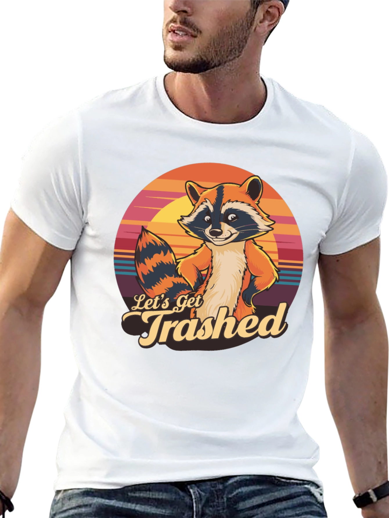 Lets Get Trashed Raccoon Graphic T-Shirt