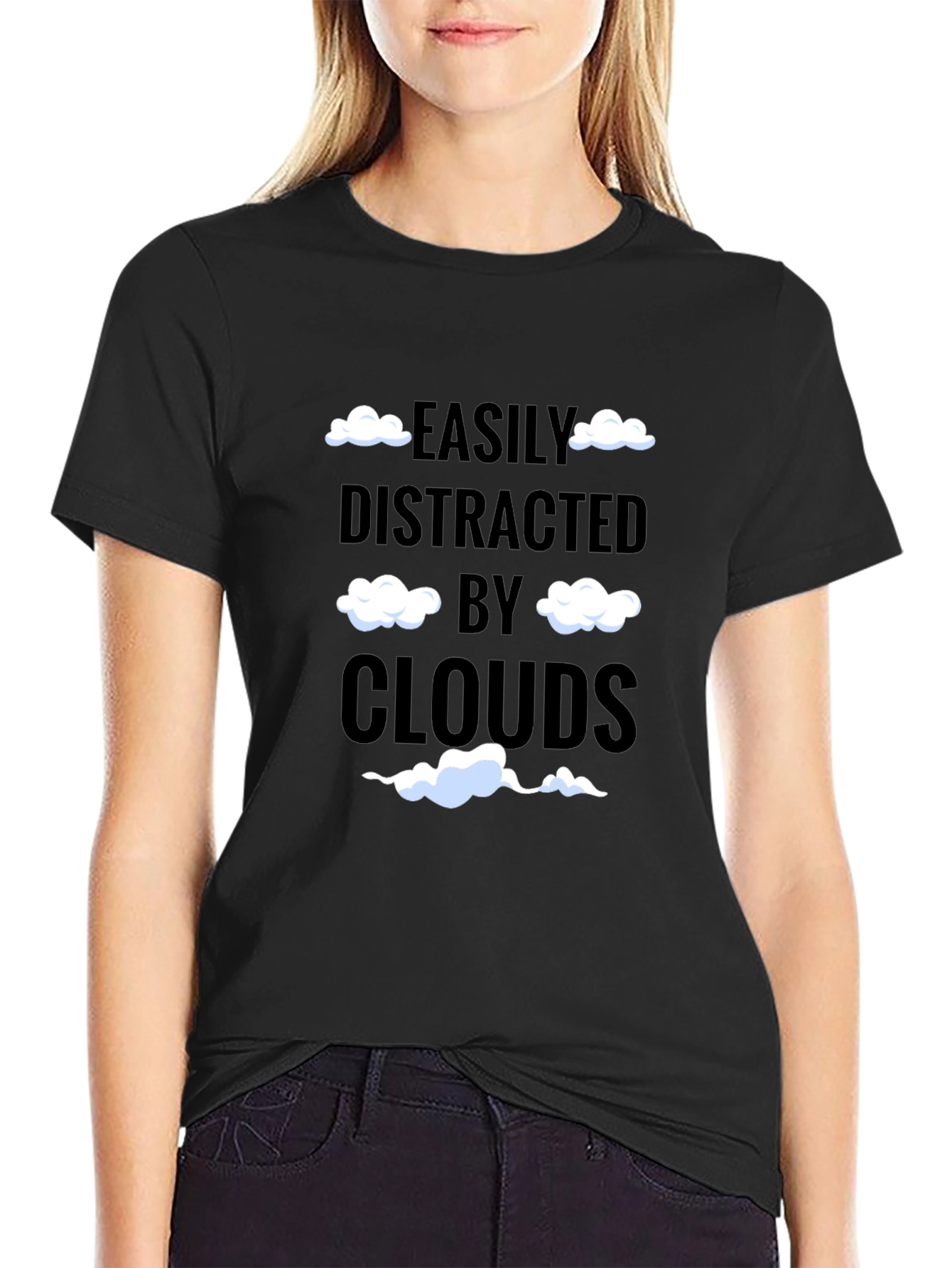 Easily Distracted by Clouds T-Shirt Funny Cloud Lover Tee