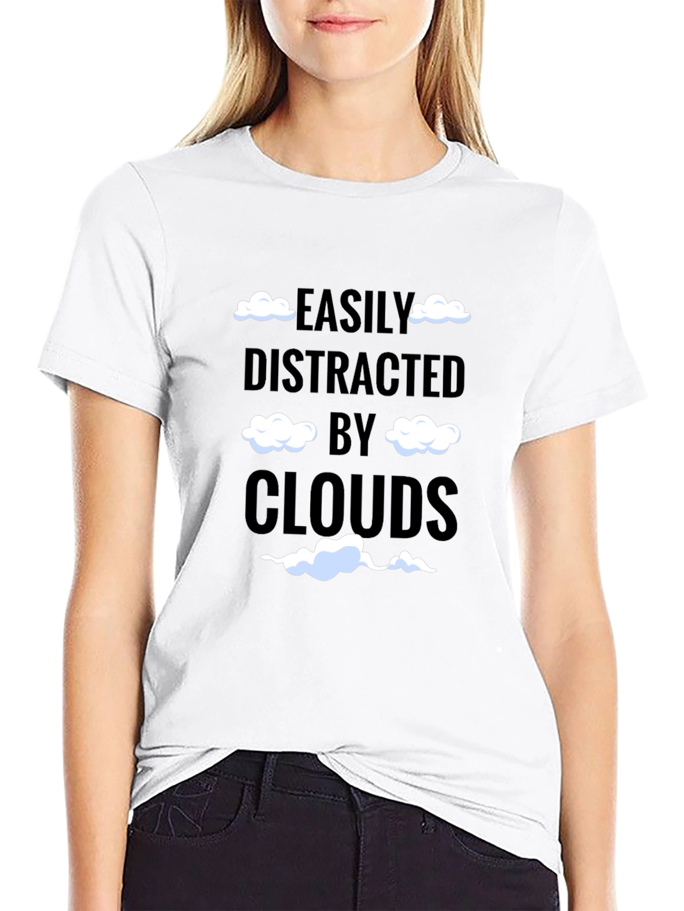 Easily Distracted by Clouds T-Shirt Funny Cloud Lover Tee