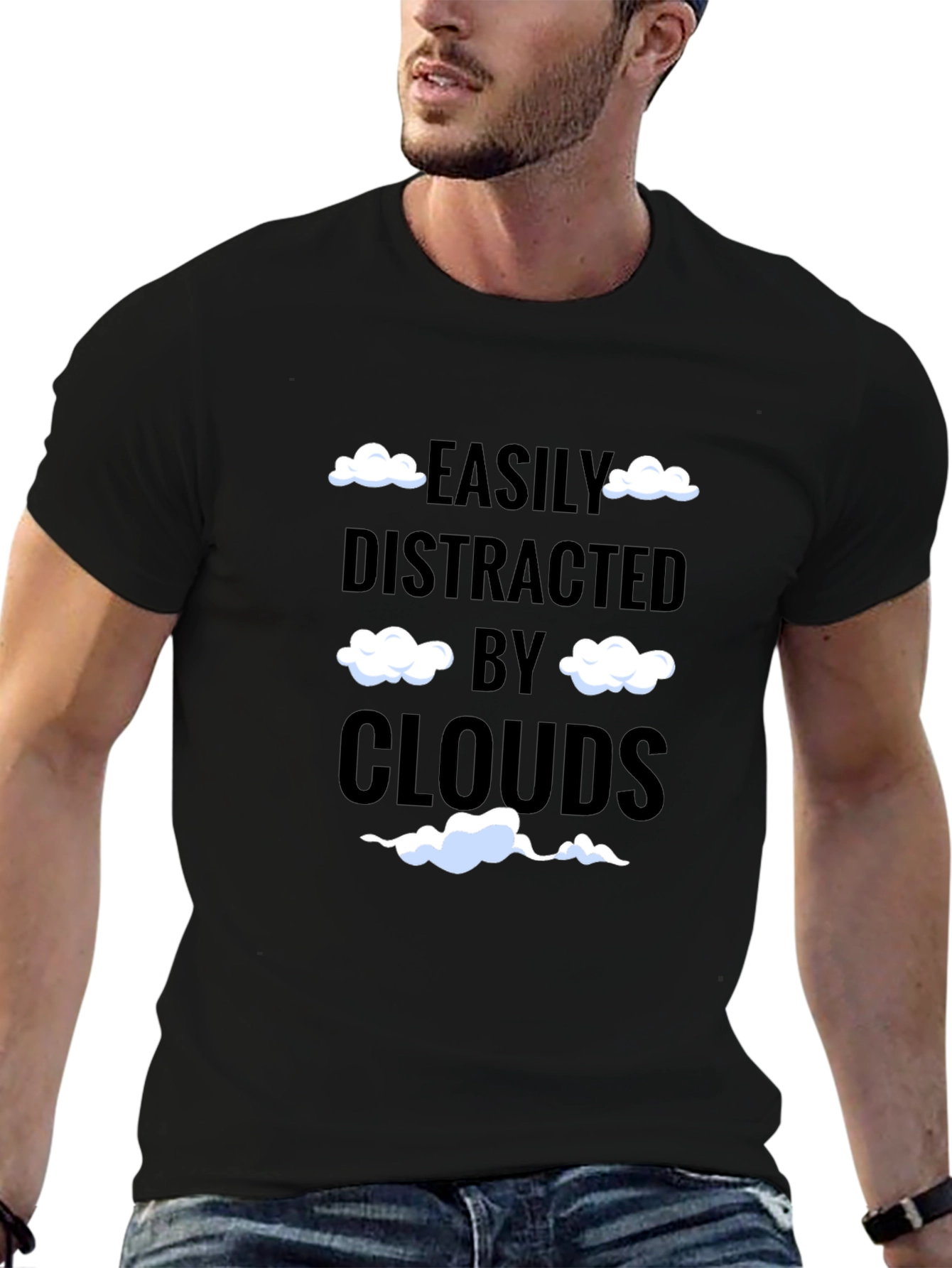 Easily Distracted by Clouds T-Shirt Funny Cloud Lover Tee